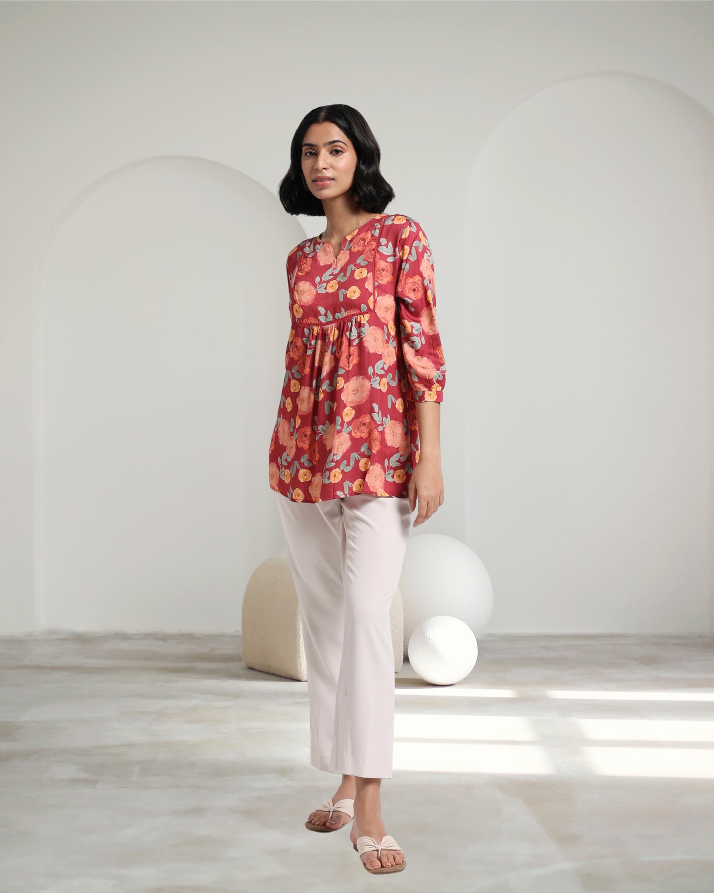 Floral Burst Tencel Blouse