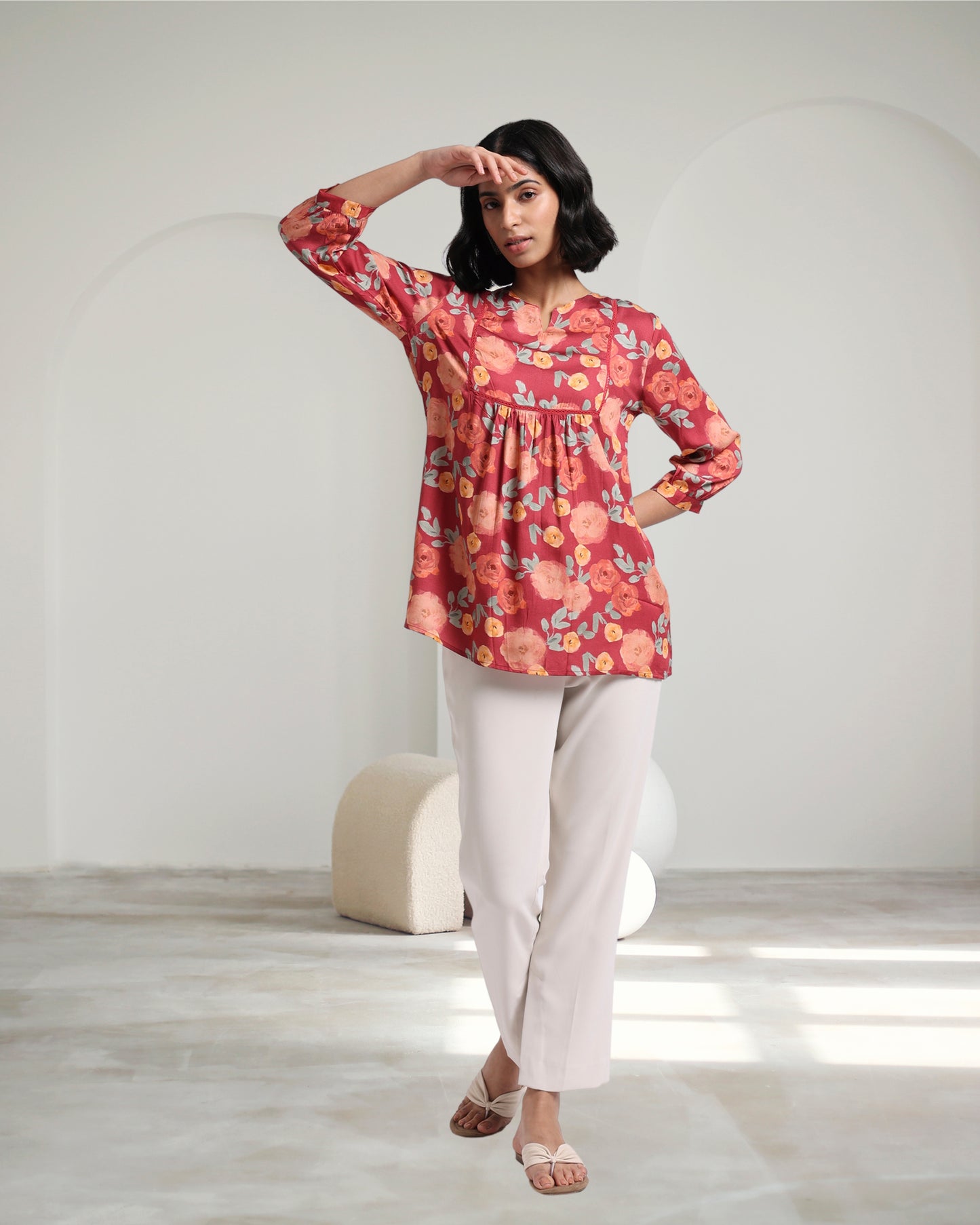 Floral Burst Tencel Blouse