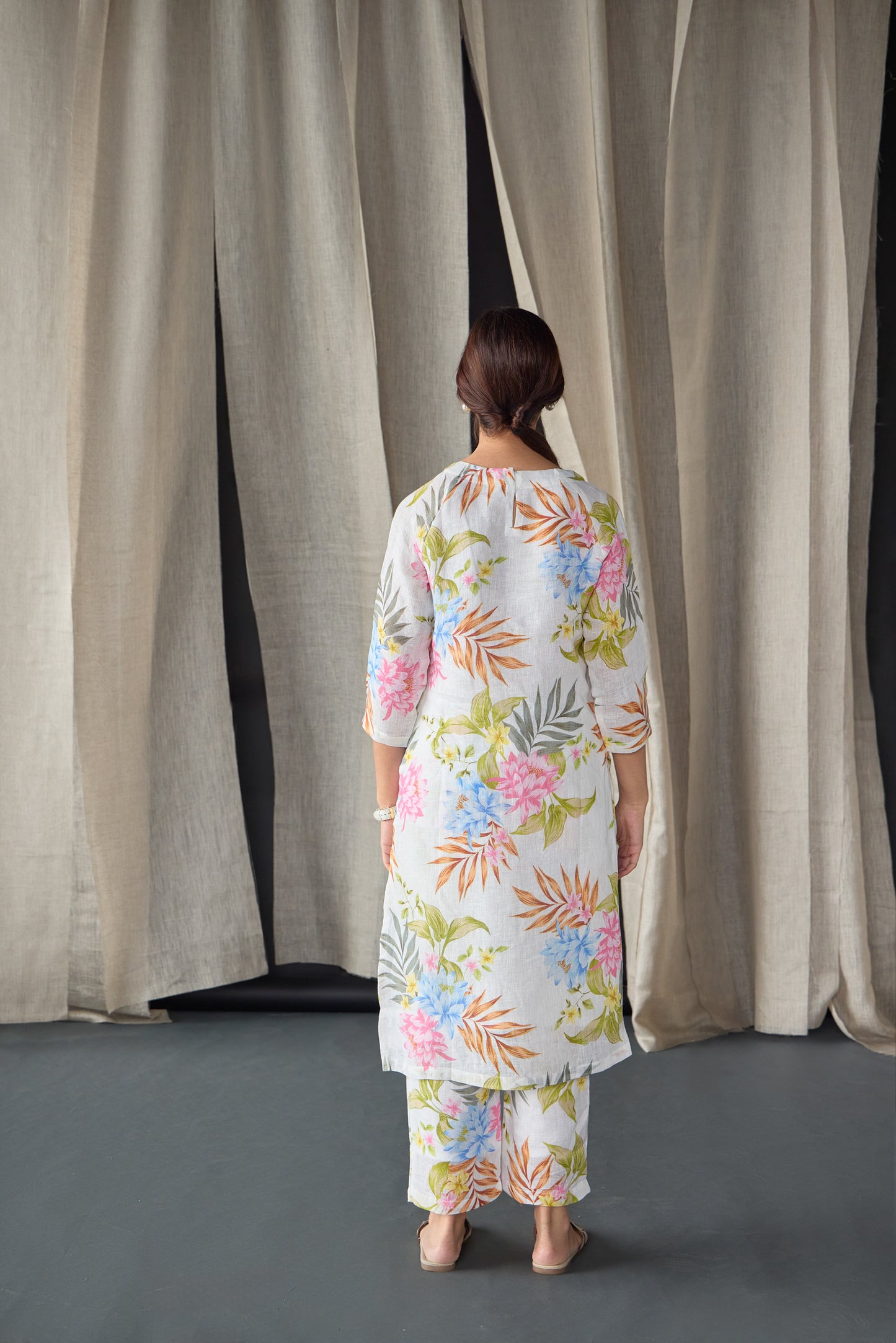 Garden Lullaby Pure Hemp Floral Kurta Set
