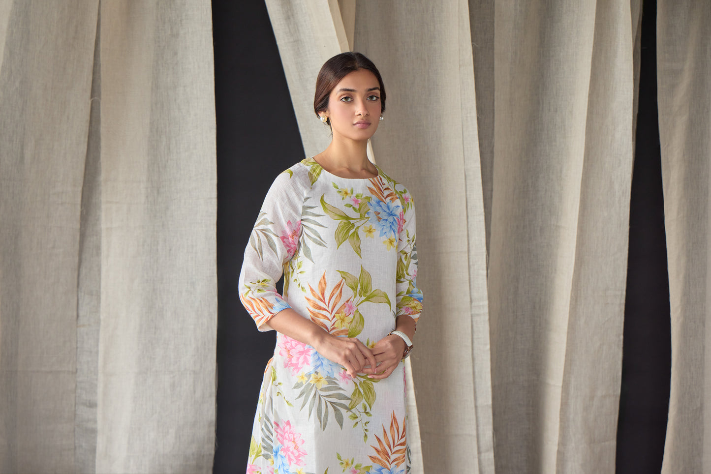 Garden Lullaby Pure Hemp Floral Kurta Set