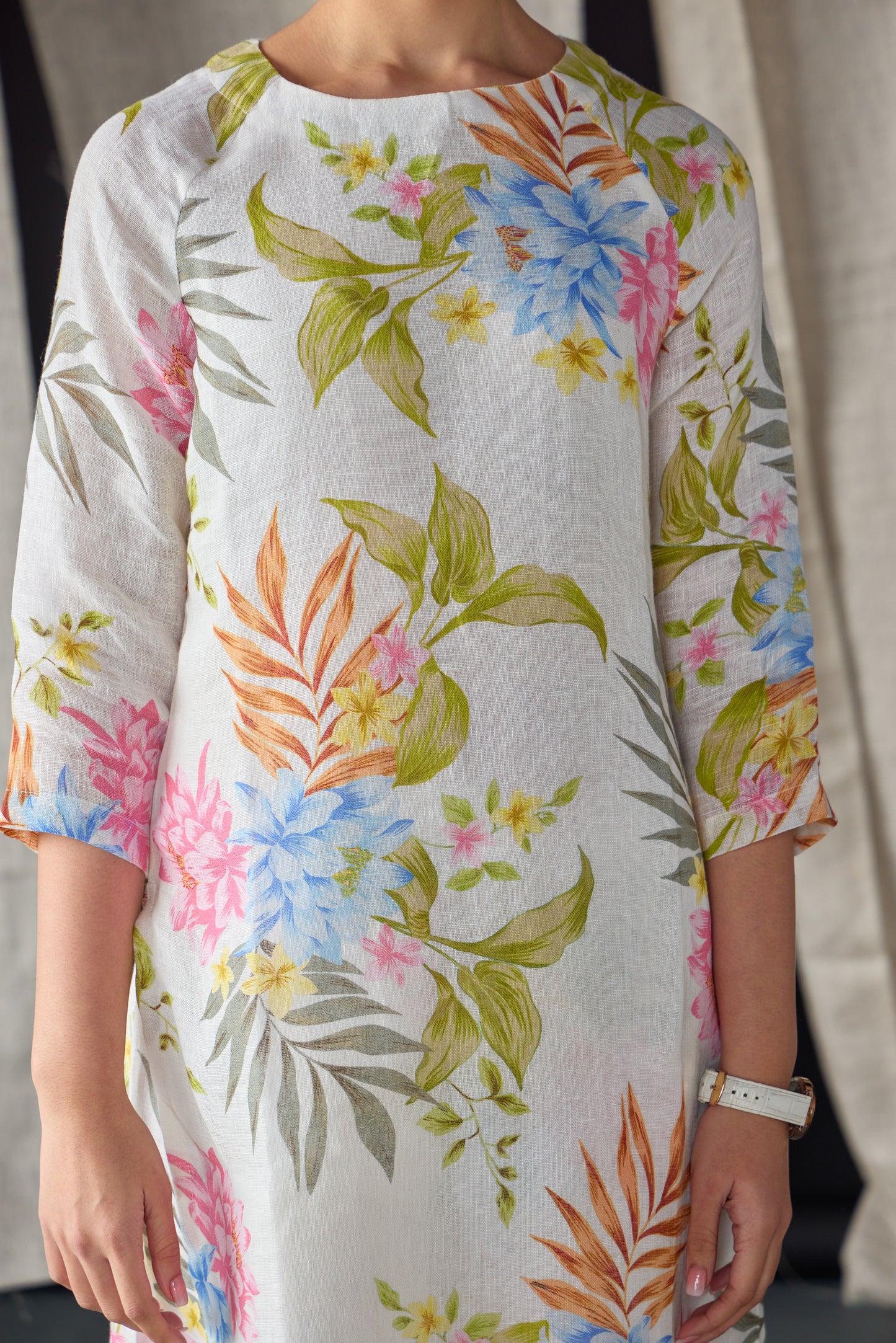 Garden Lullaby Pure Hemp Floral Kurta Set