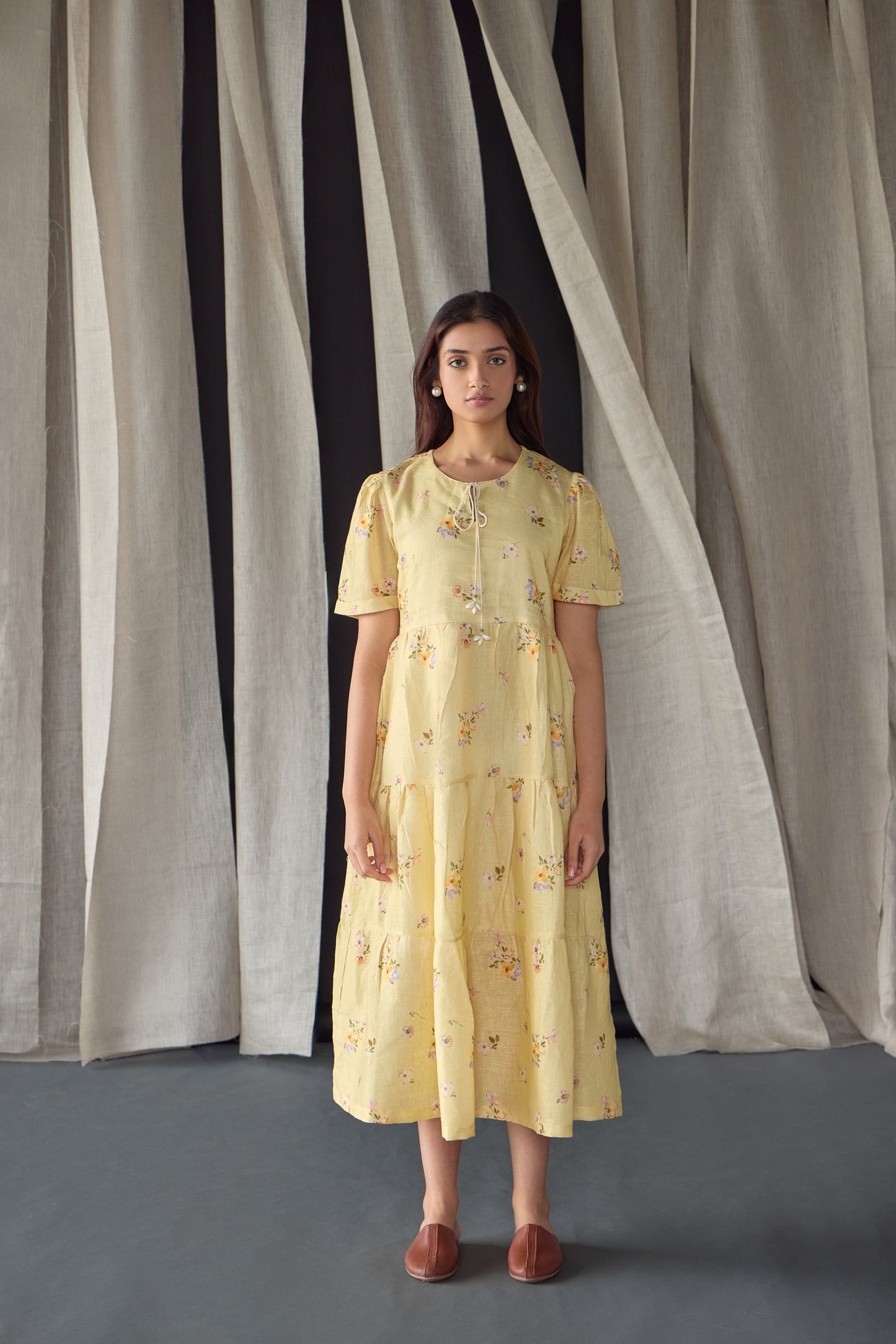 100% Linen Dress-Butter