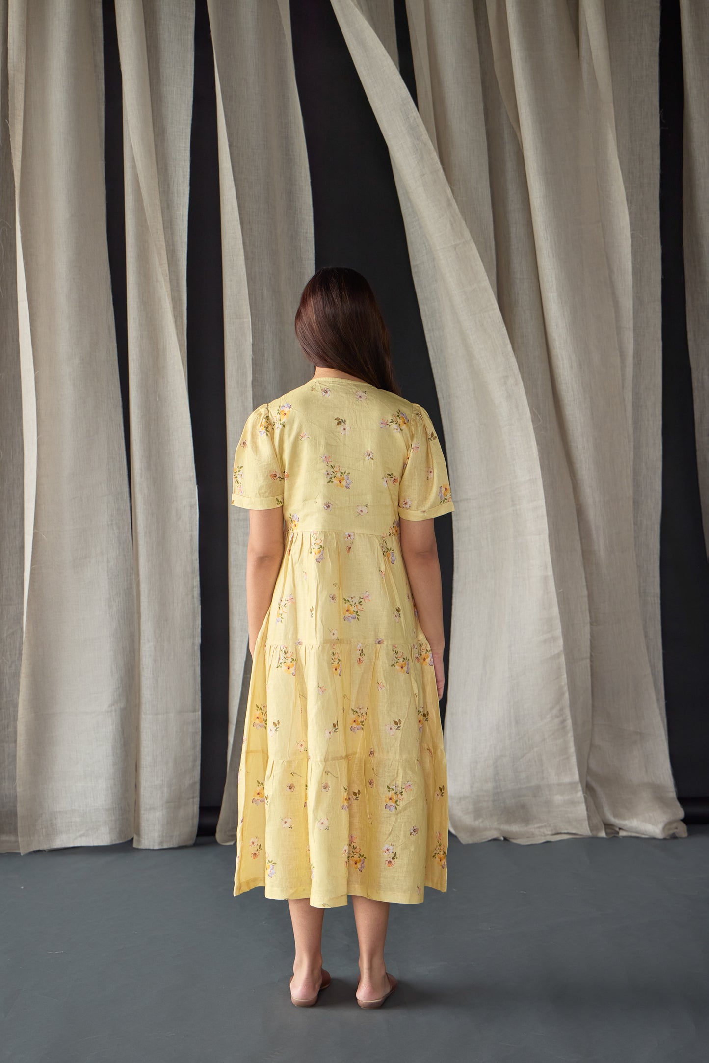 100% Linen Dress-Butter