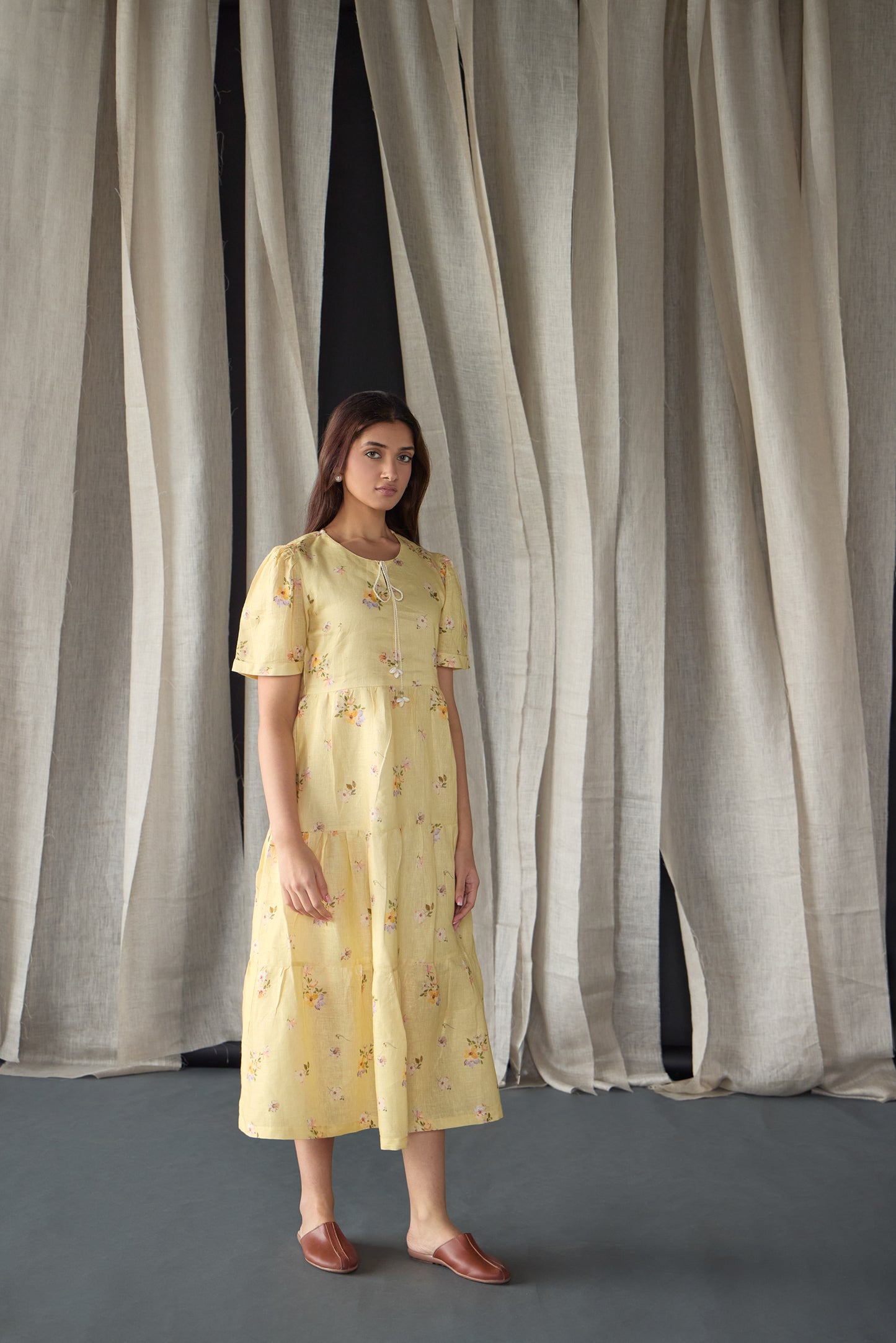 100% Linen Dress-Butter