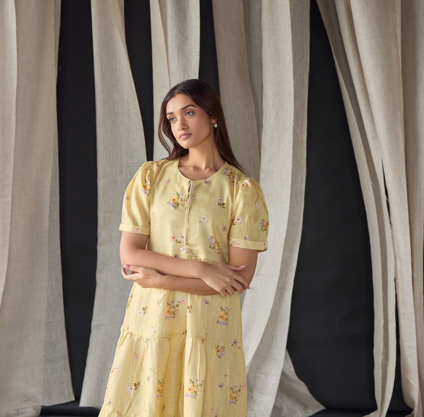 100% Linen Dress-Butter