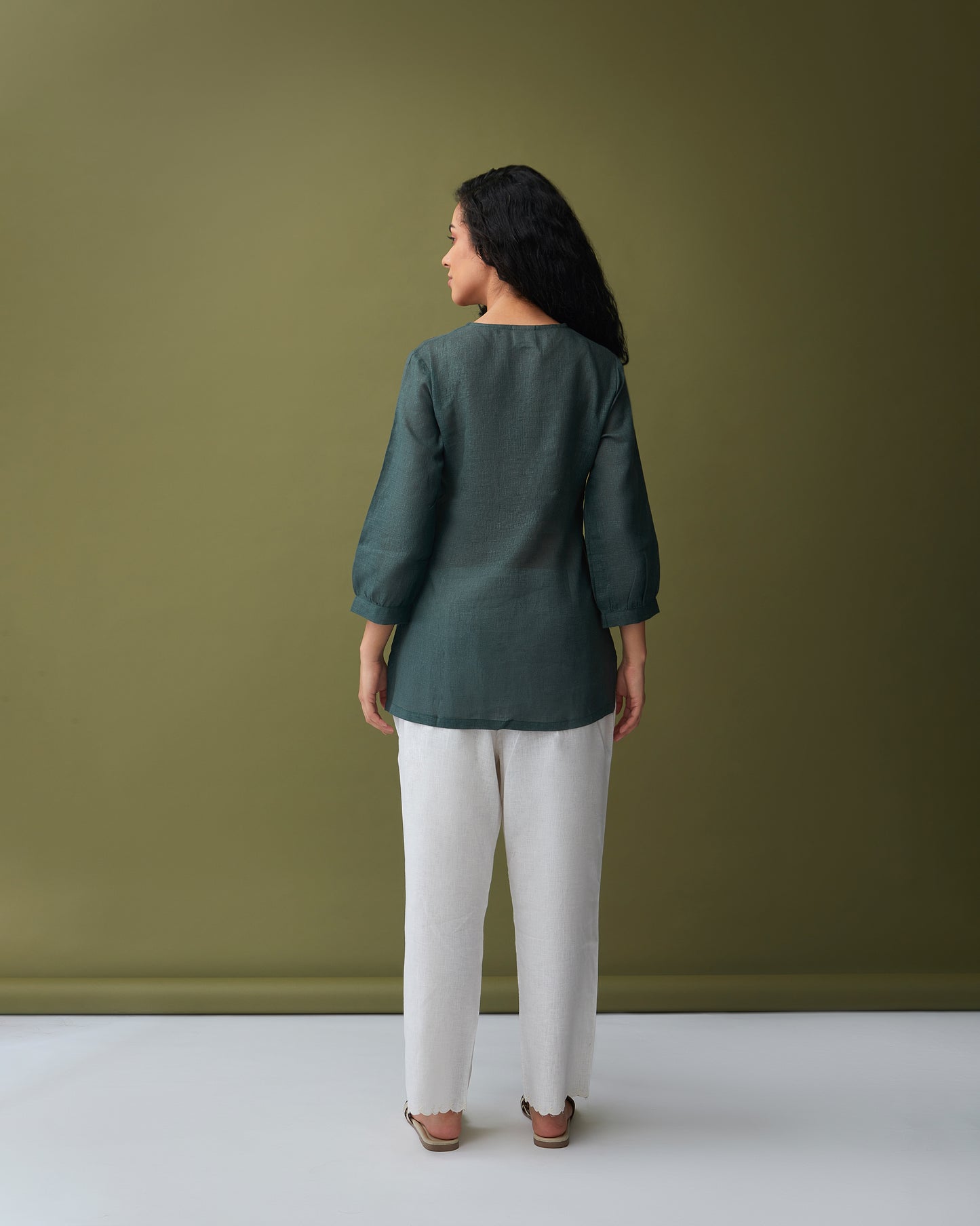 Karigiri Olive Linen Tunic