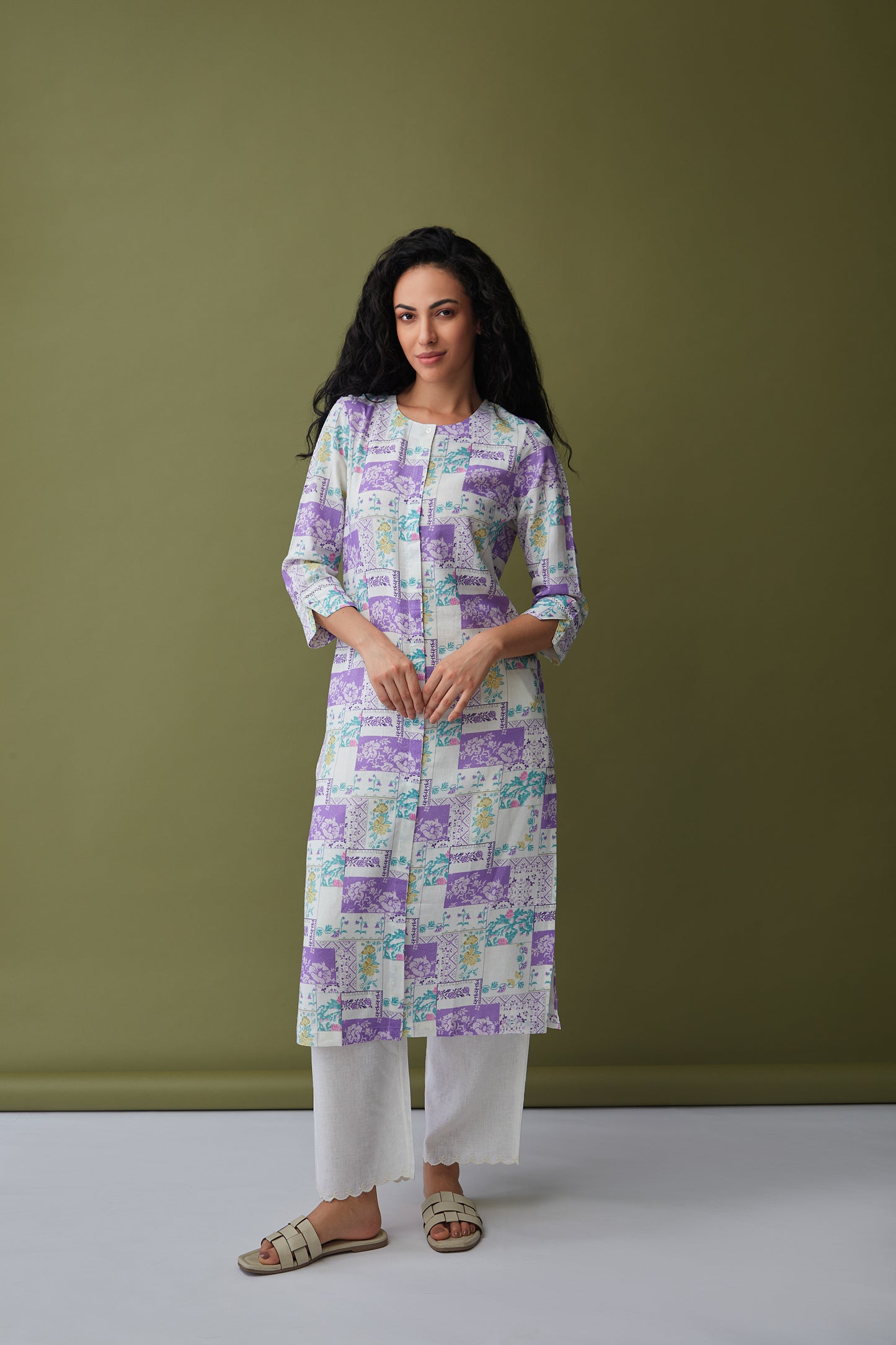 Patchwork Linen Kurta