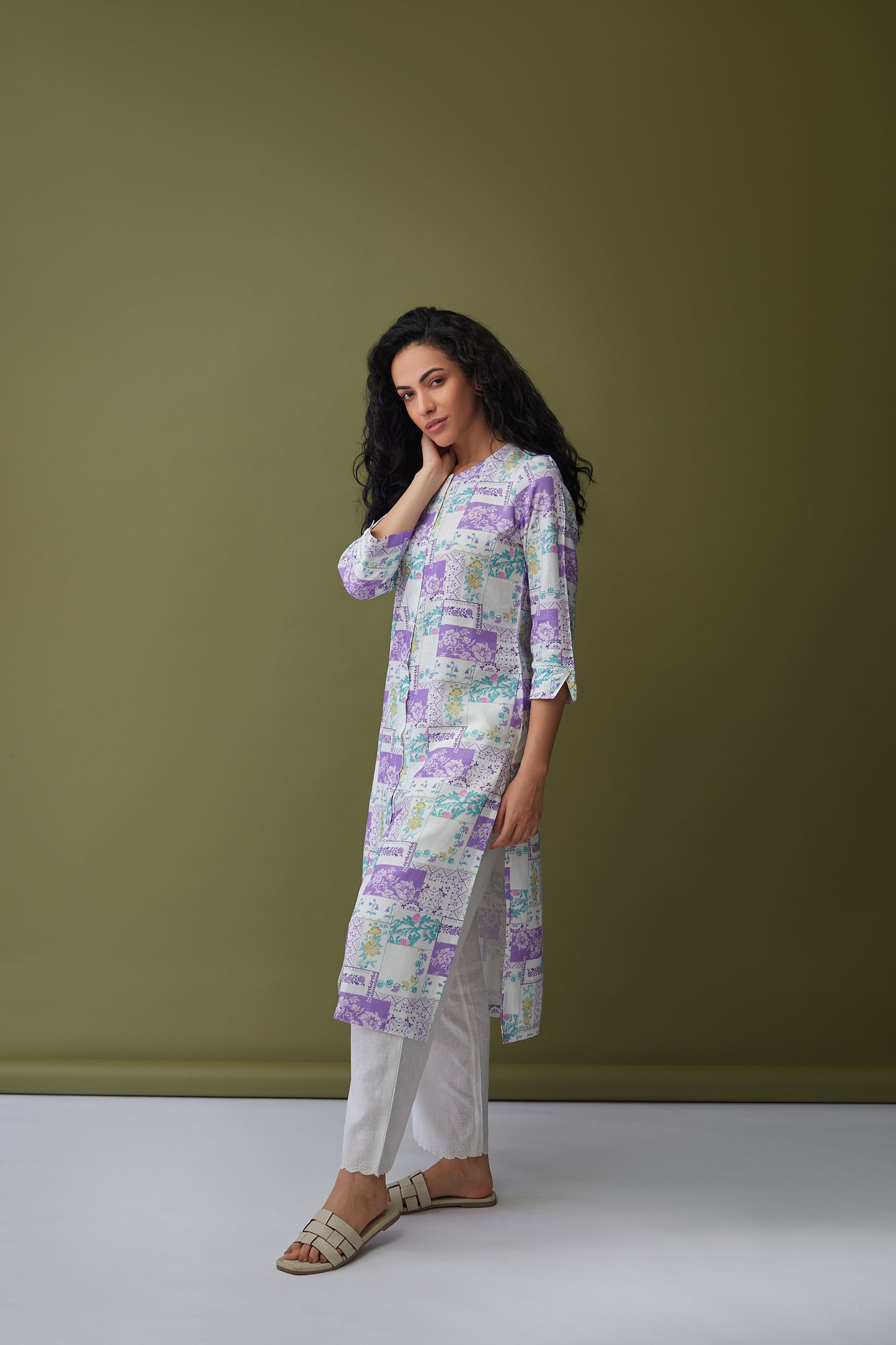 Patchwork Linen Kurta