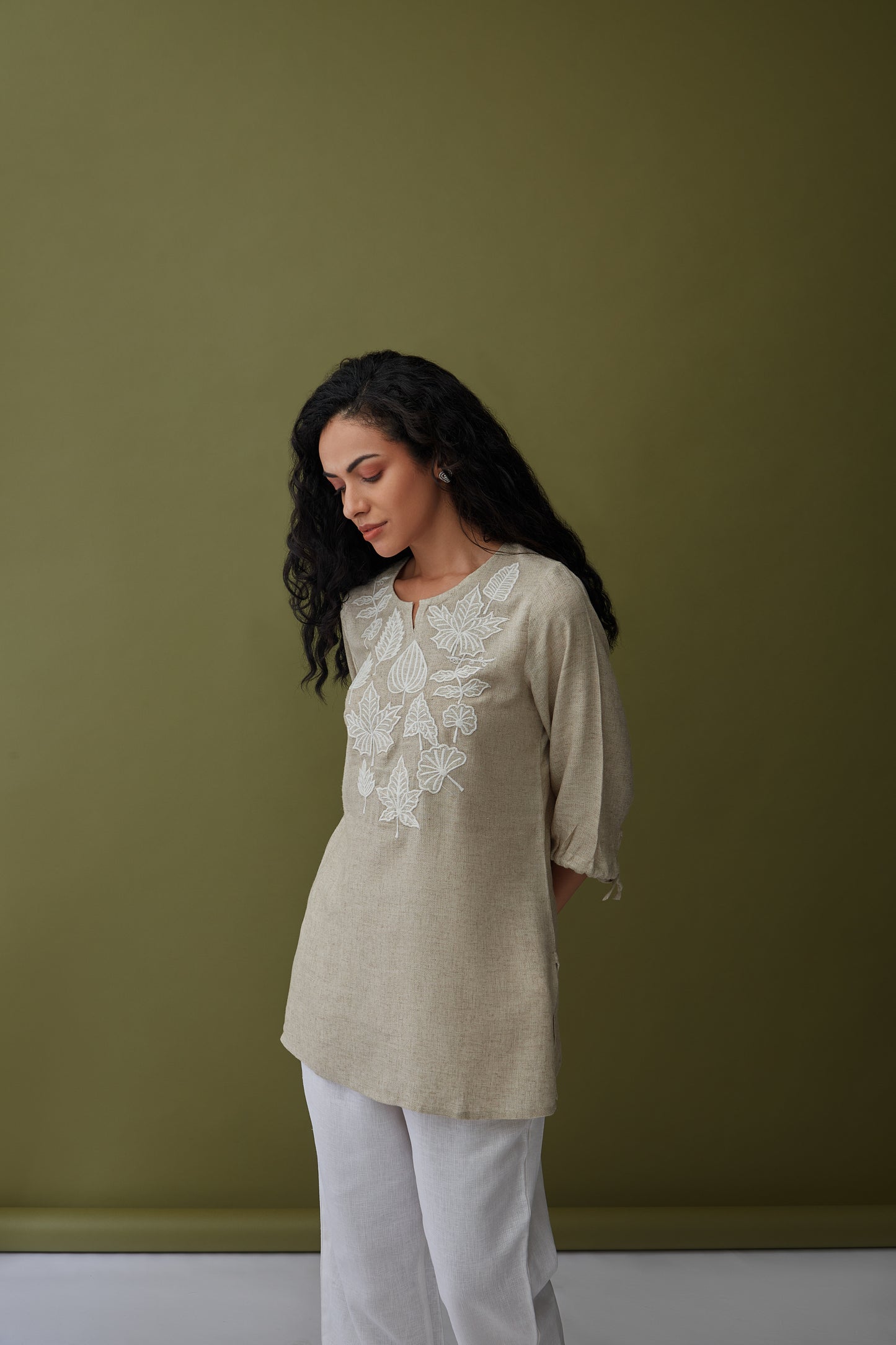 Natural Linen Applique Tunic