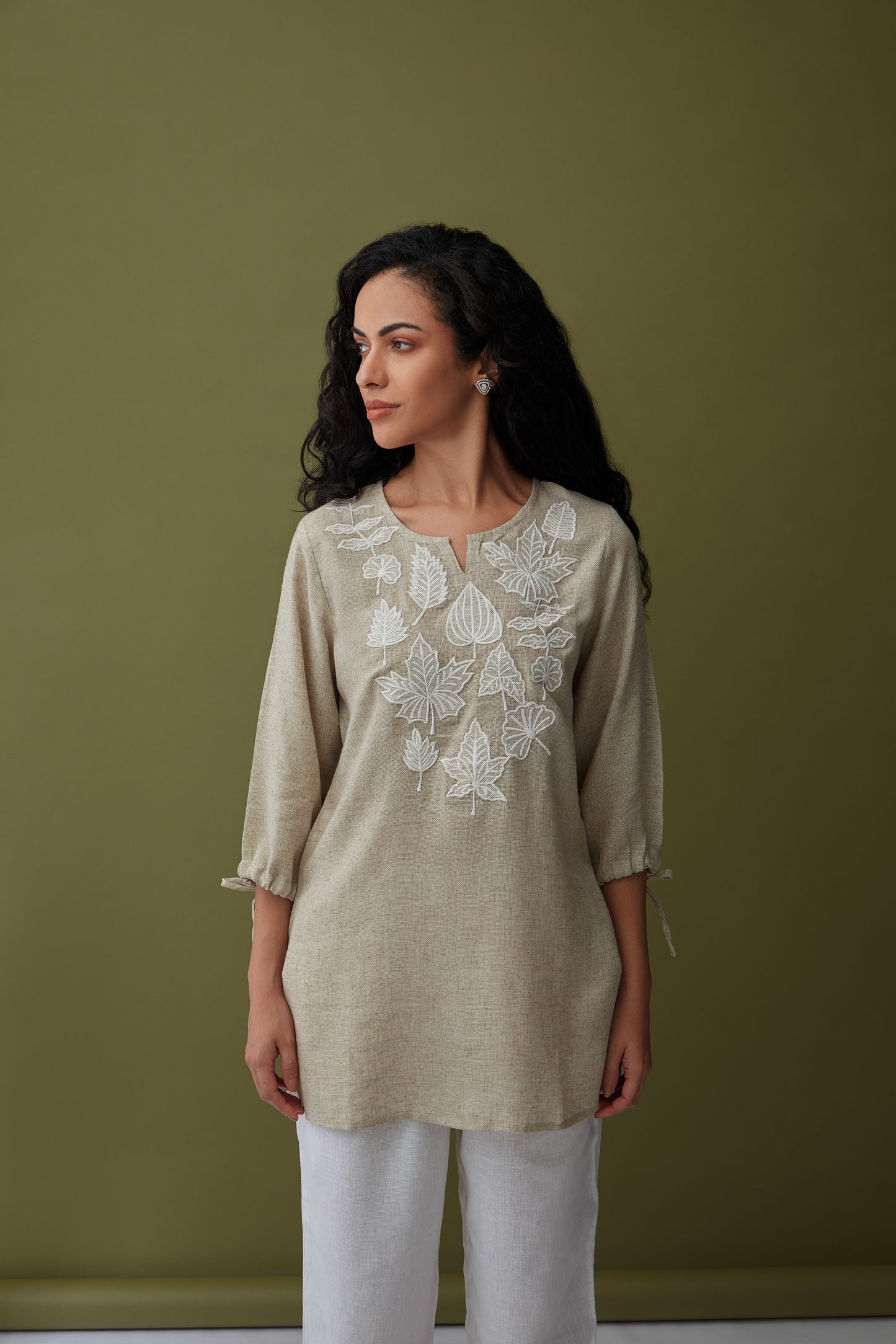 Natural Linen Applique Tunic