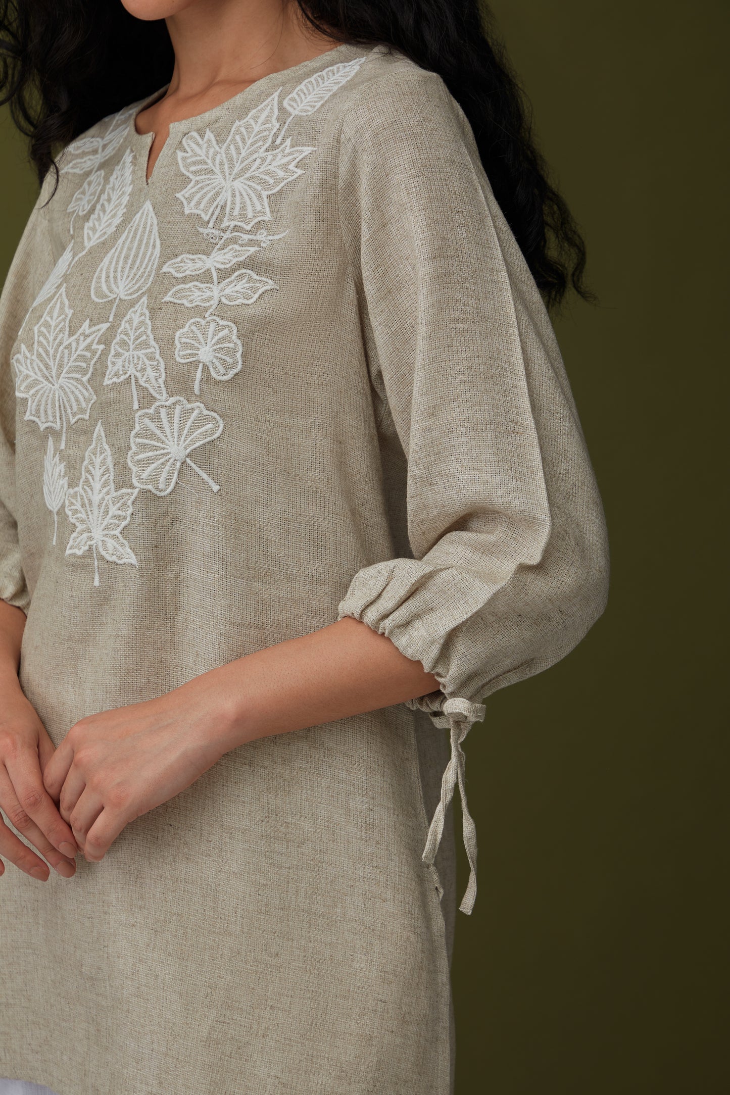 Natural Linen Applique Tunic