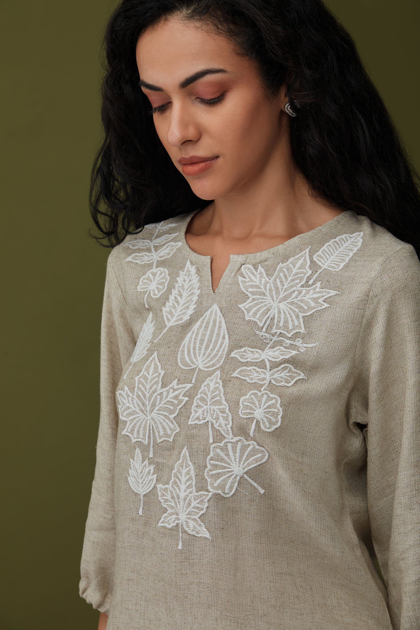 Natural Linen Applique Tunic