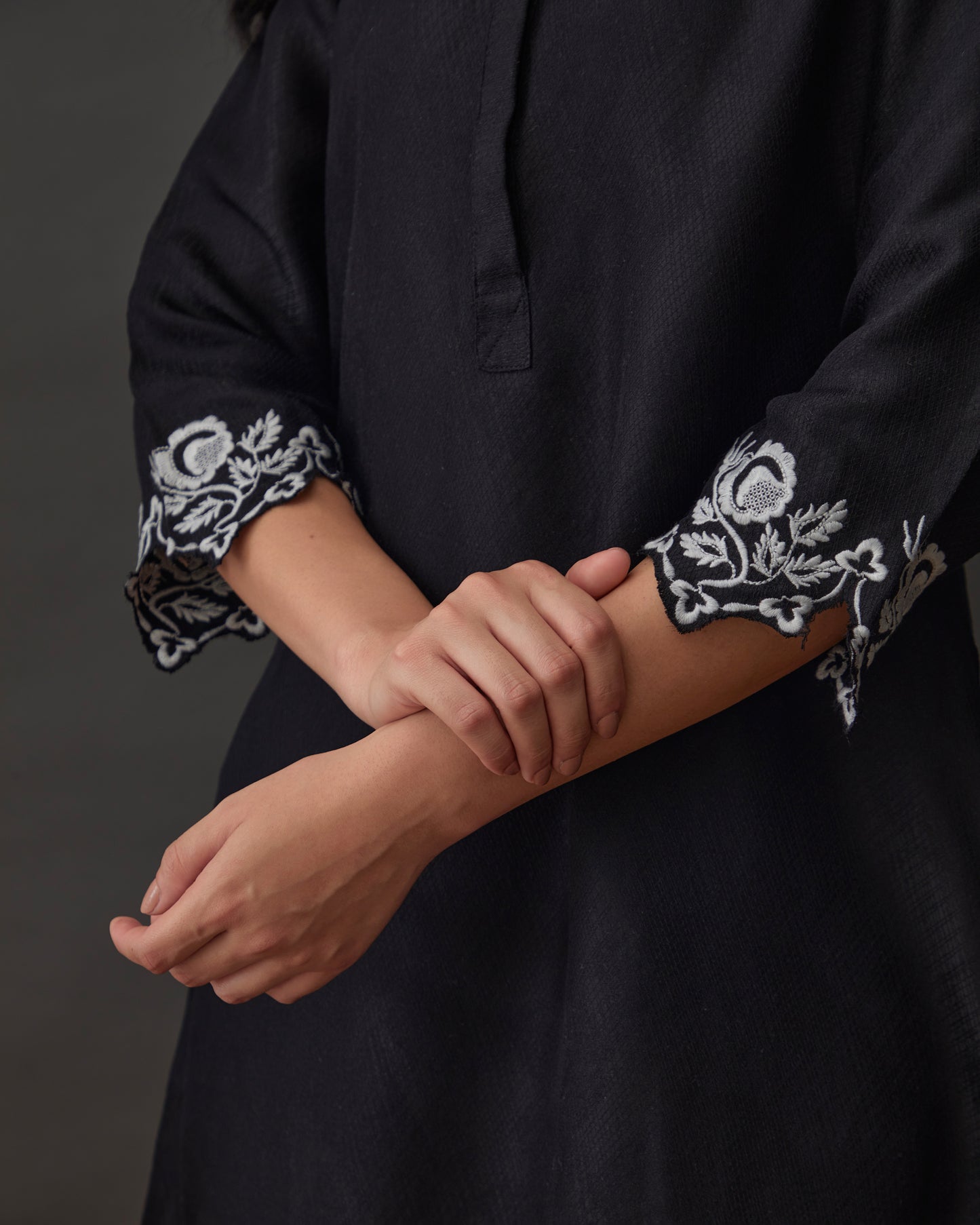 Hand Scalloped Jacquard Dress