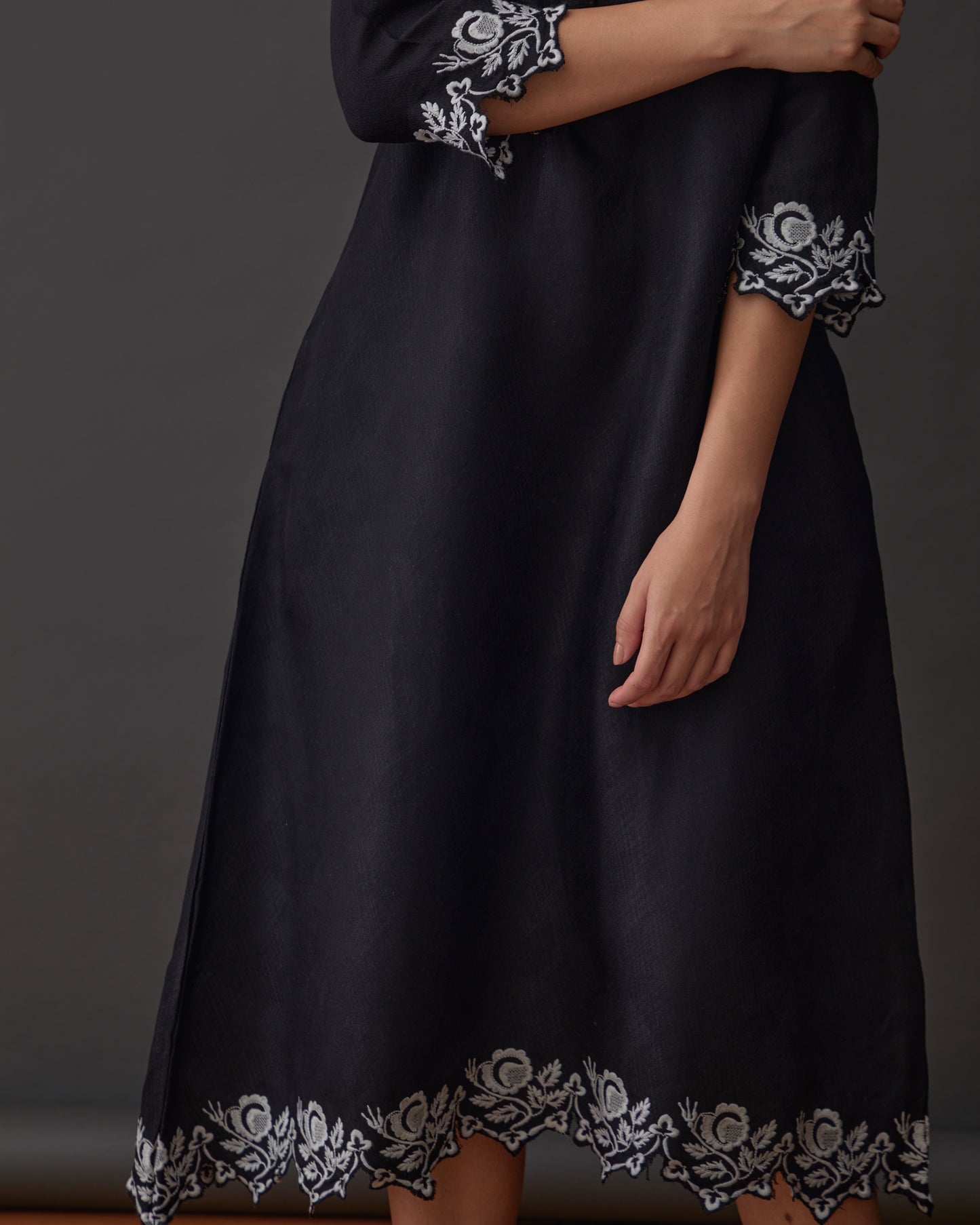 Hand Scalloped Jacquard Dress