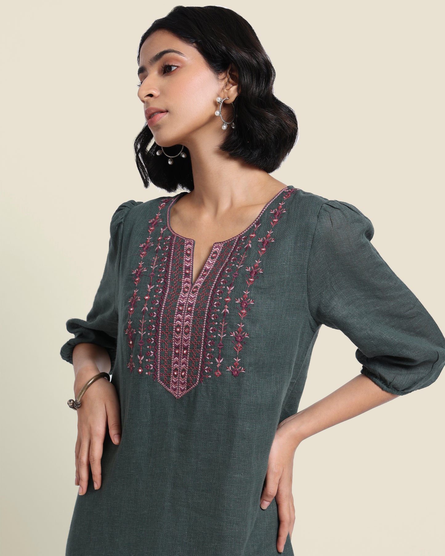 The Whirl Dress. Olive|Linen