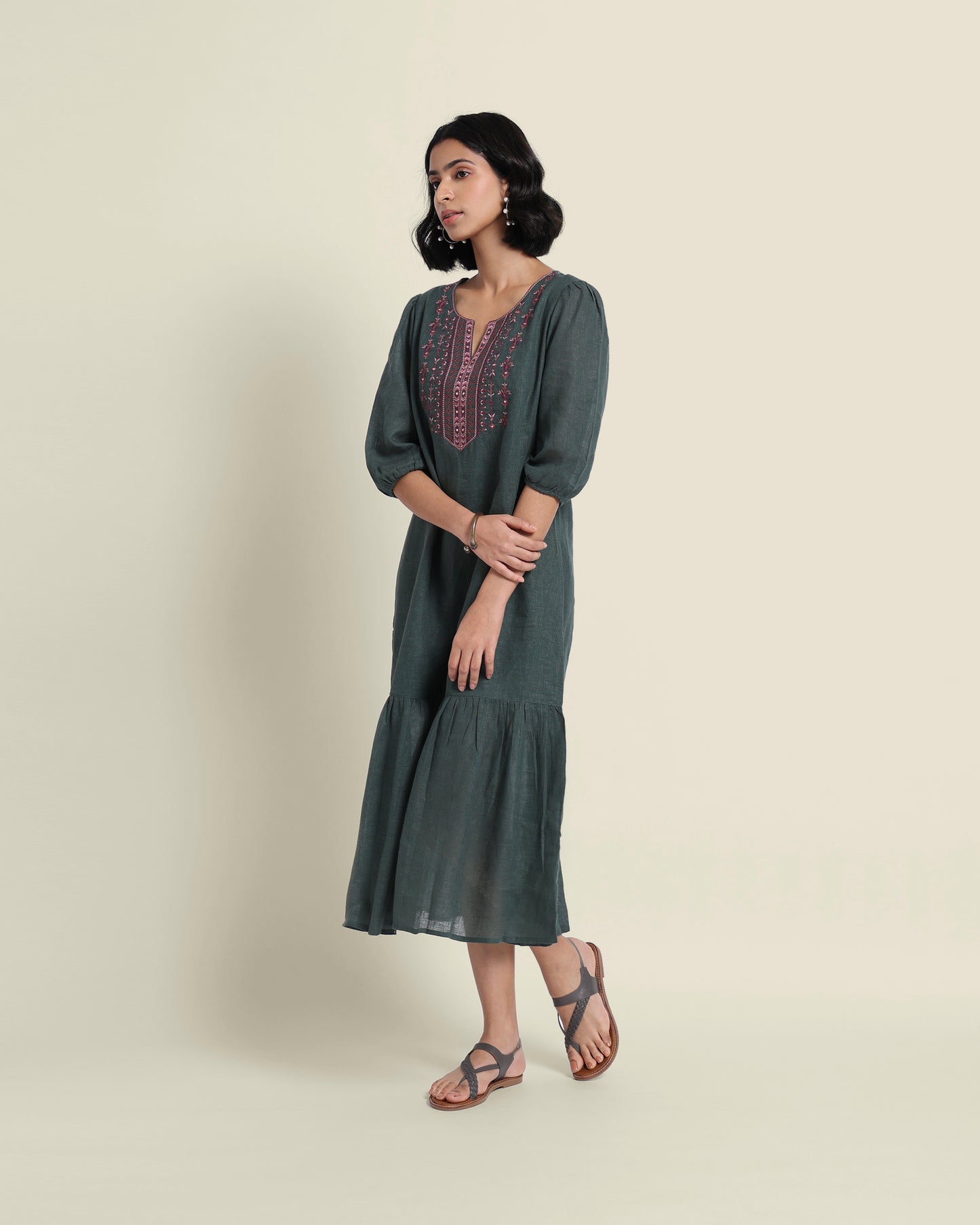 The Whirl Dress. Olive|Linen