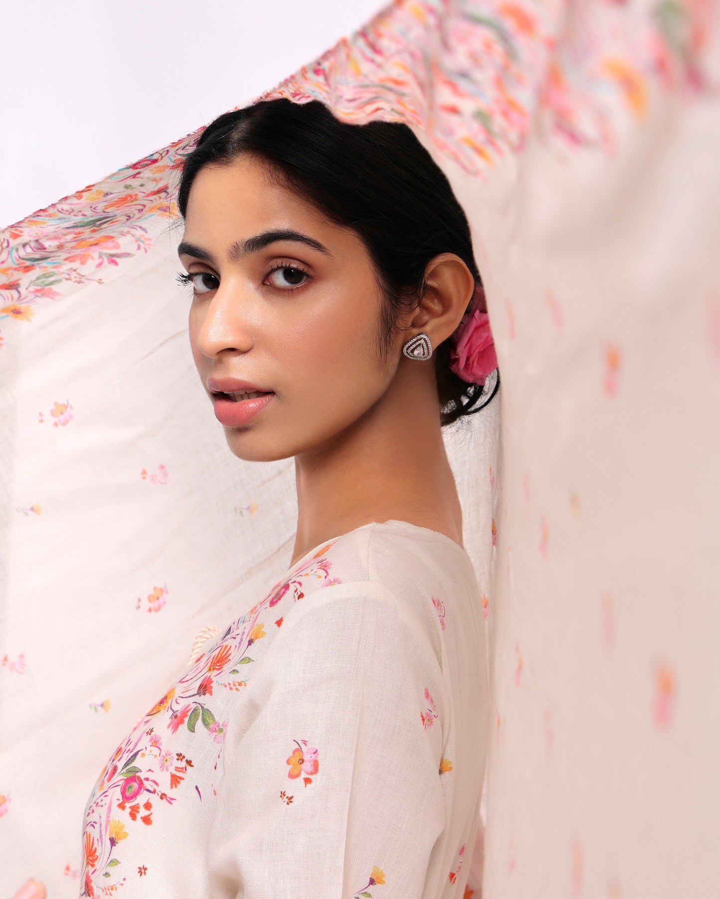 Cream Linen Kurta Set