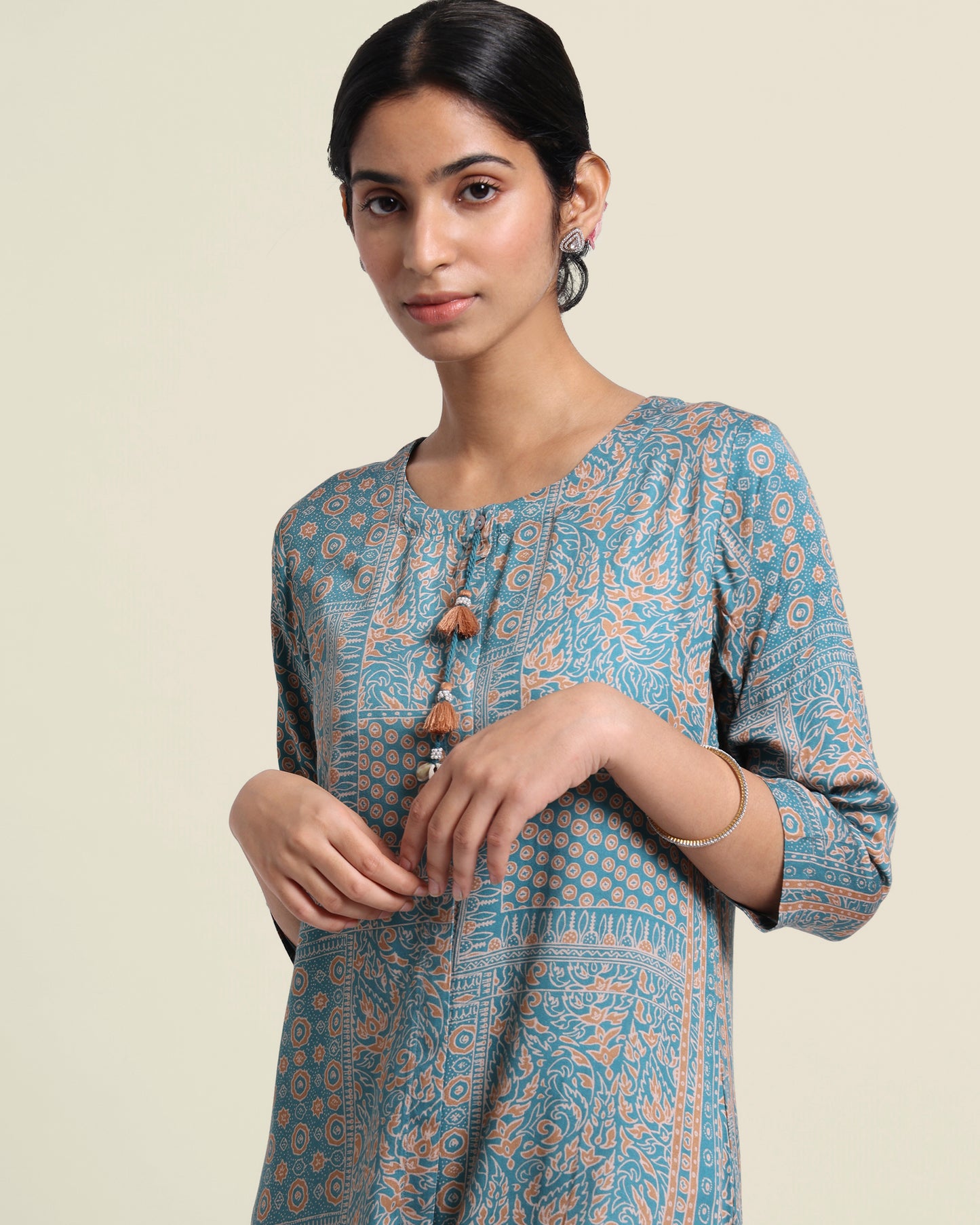 Ajrakh Tencel Kurta
