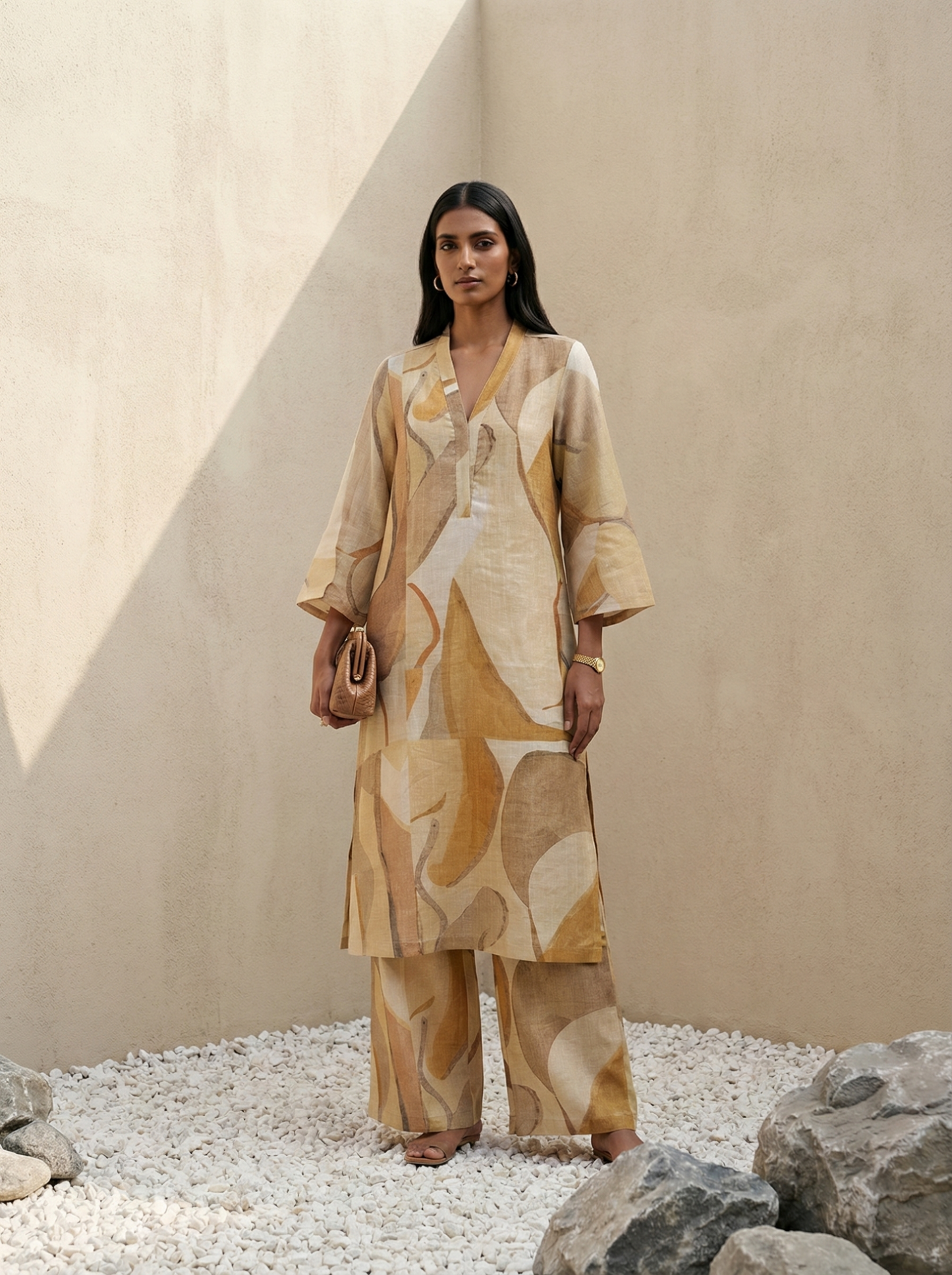 Pure Hemp Mustard Kurta Set