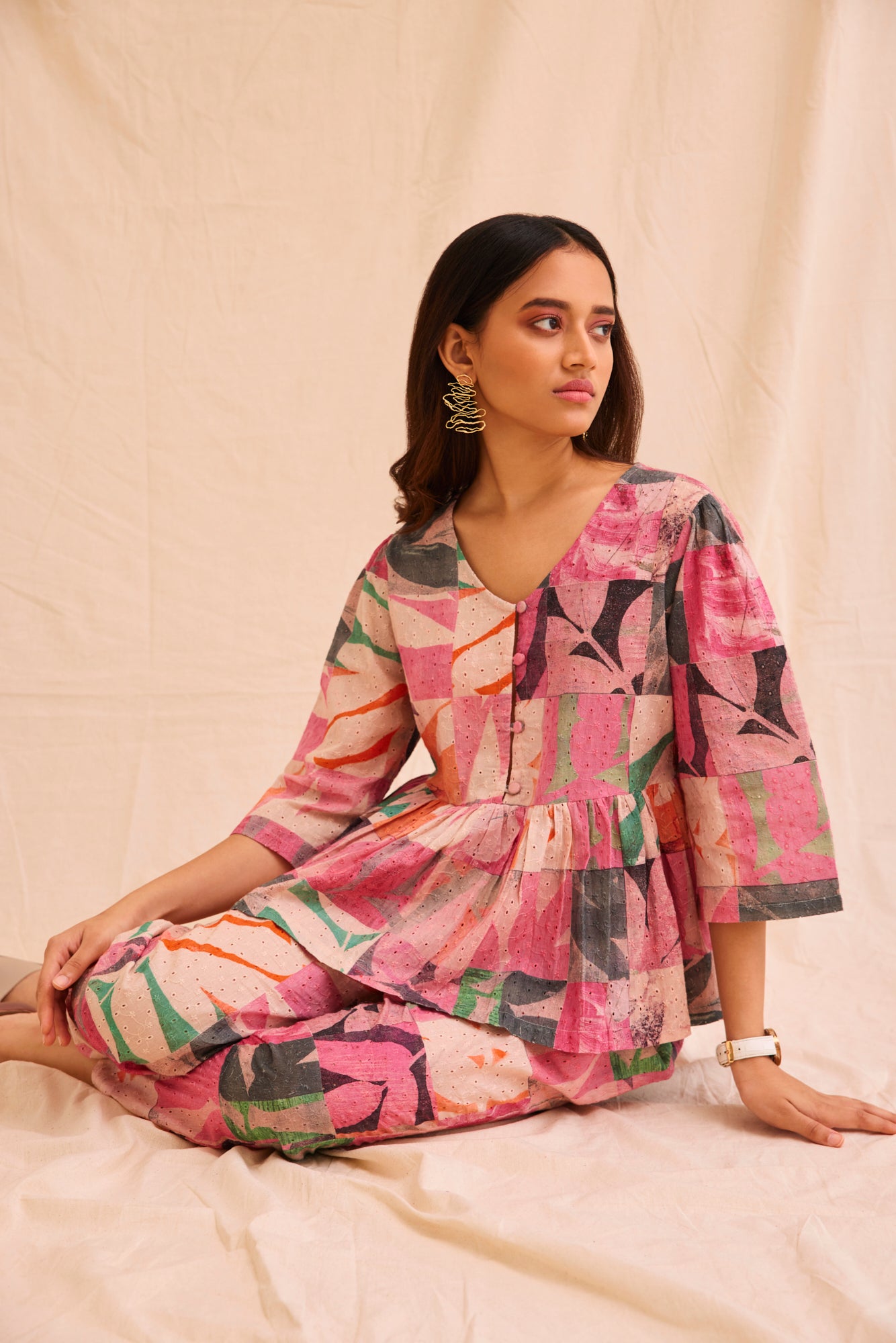 Jungle Fever Schiffli Cotton Co-ord Set