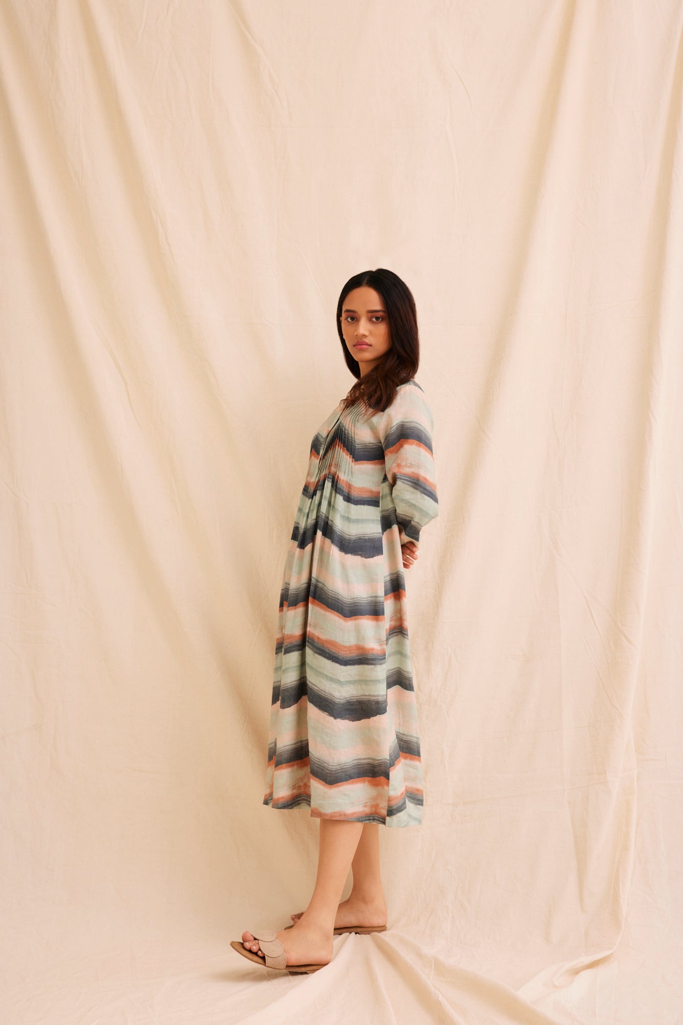Valley Paint Flowy Linen Dress