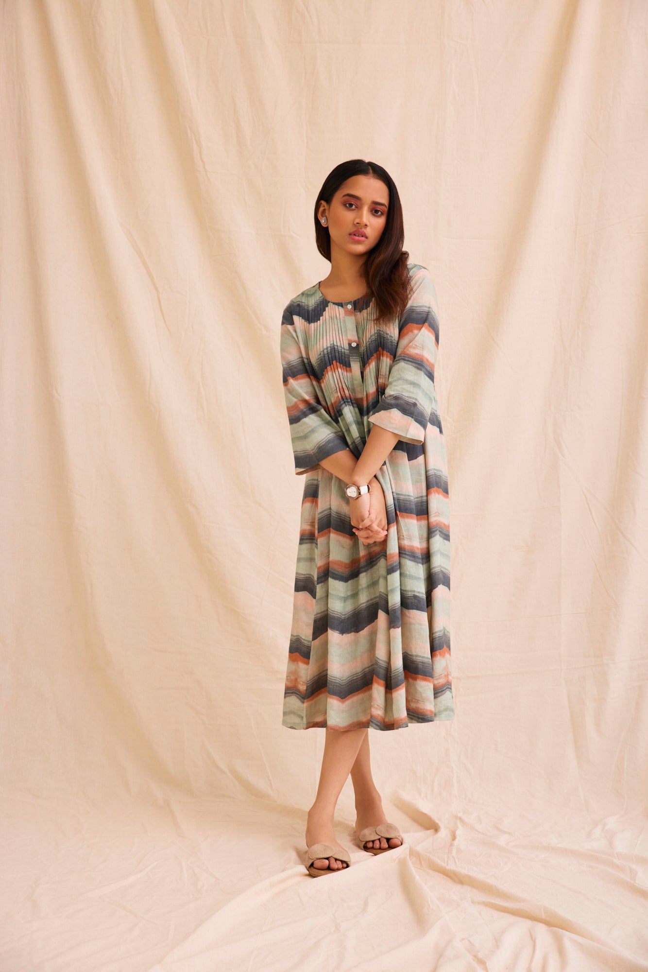 Valley Paint Flowy Linen Dress