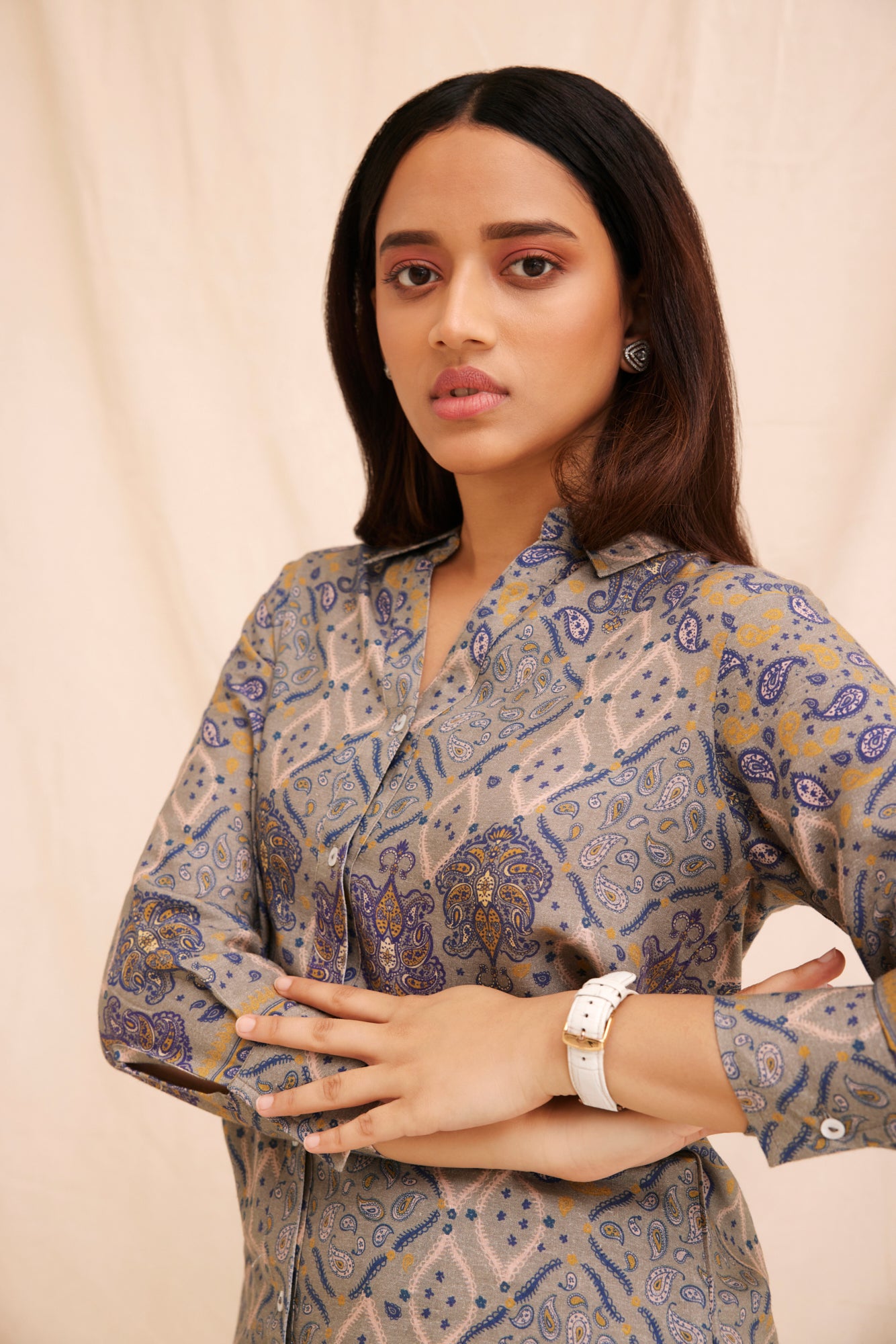 Moss Paisley Linen Co-ord Set