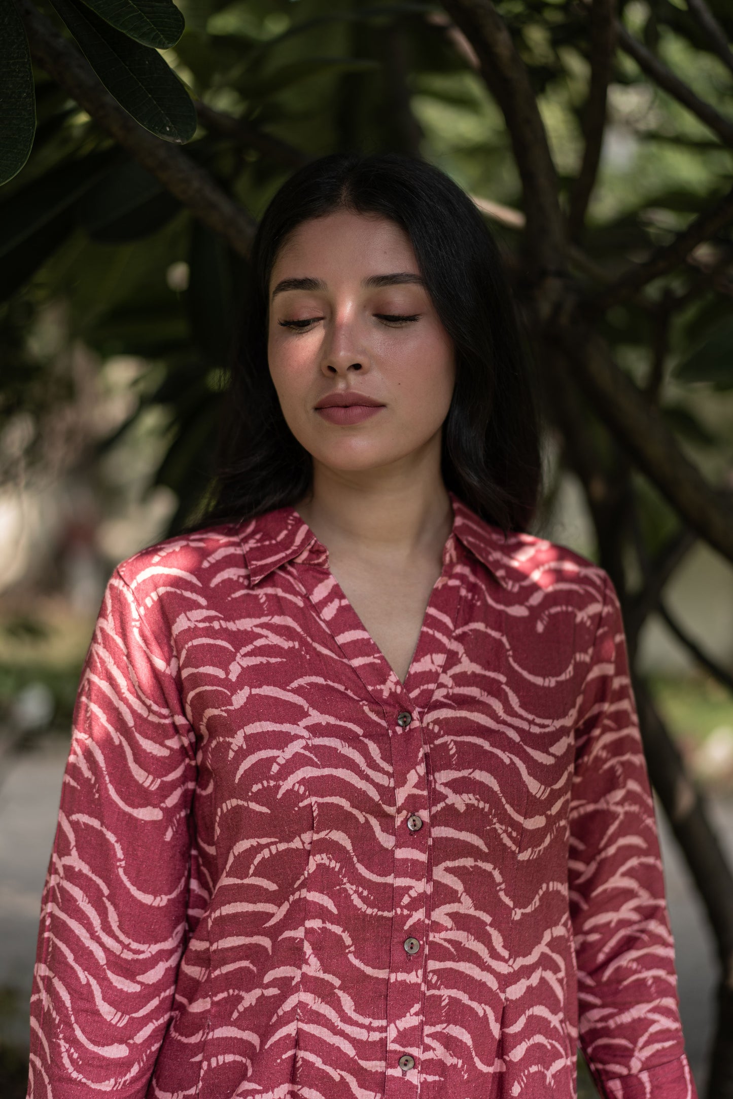 Cherry Threads Shirt Dress