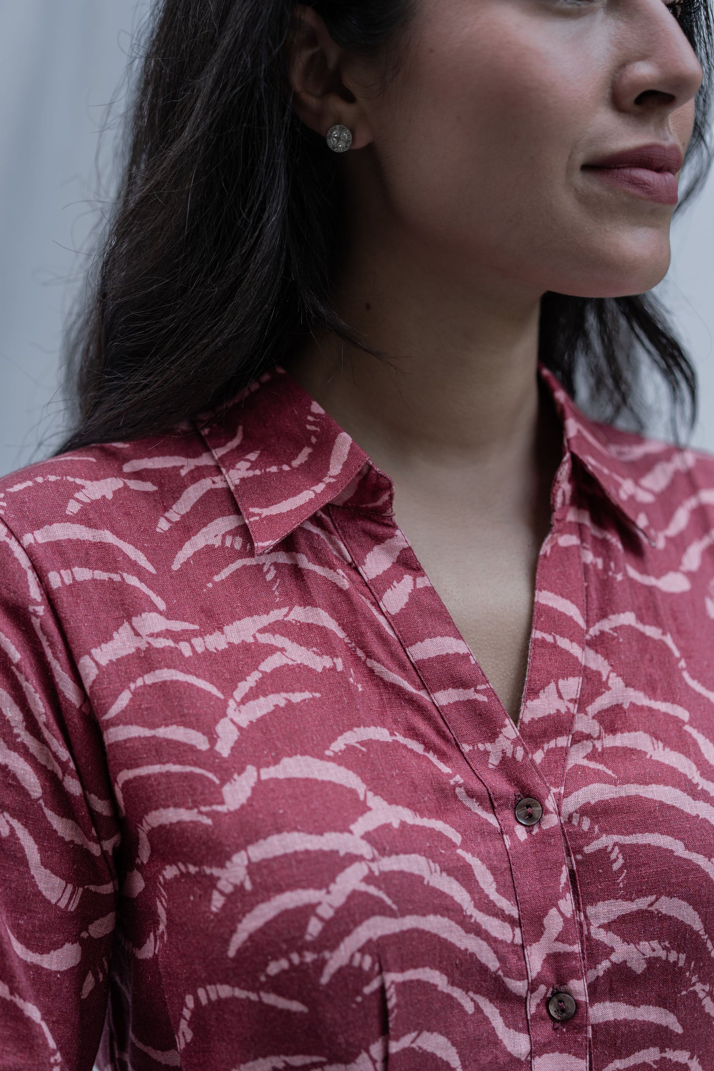 Cherry Threads Shirt Dress