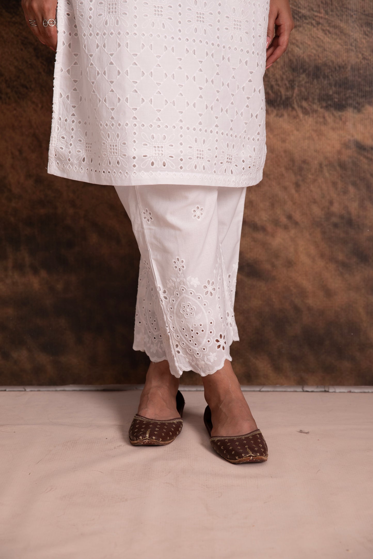 Cutwork Cotton Kurta Set