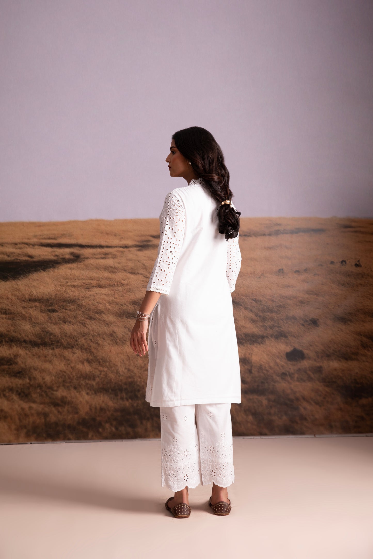 Cutwork Cotton Kurta Set