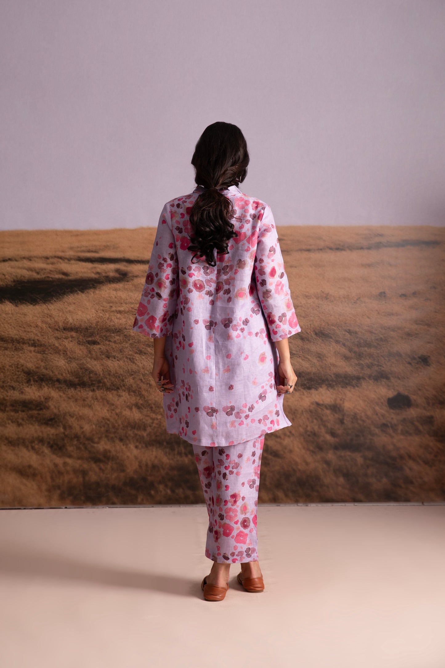 Pure Hemp Floral Co-ord Set- Lavender
