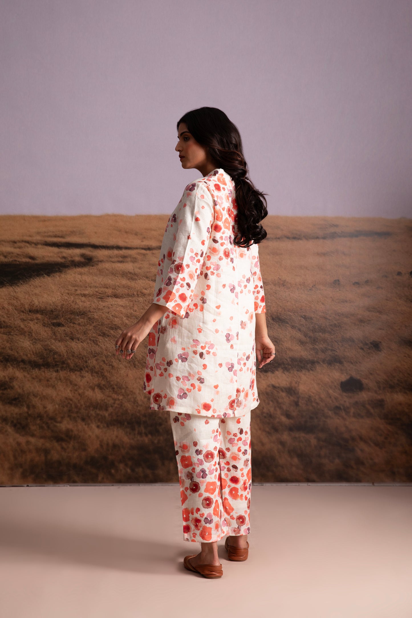 Pure Hemp Floral Co-ord Set-Cream