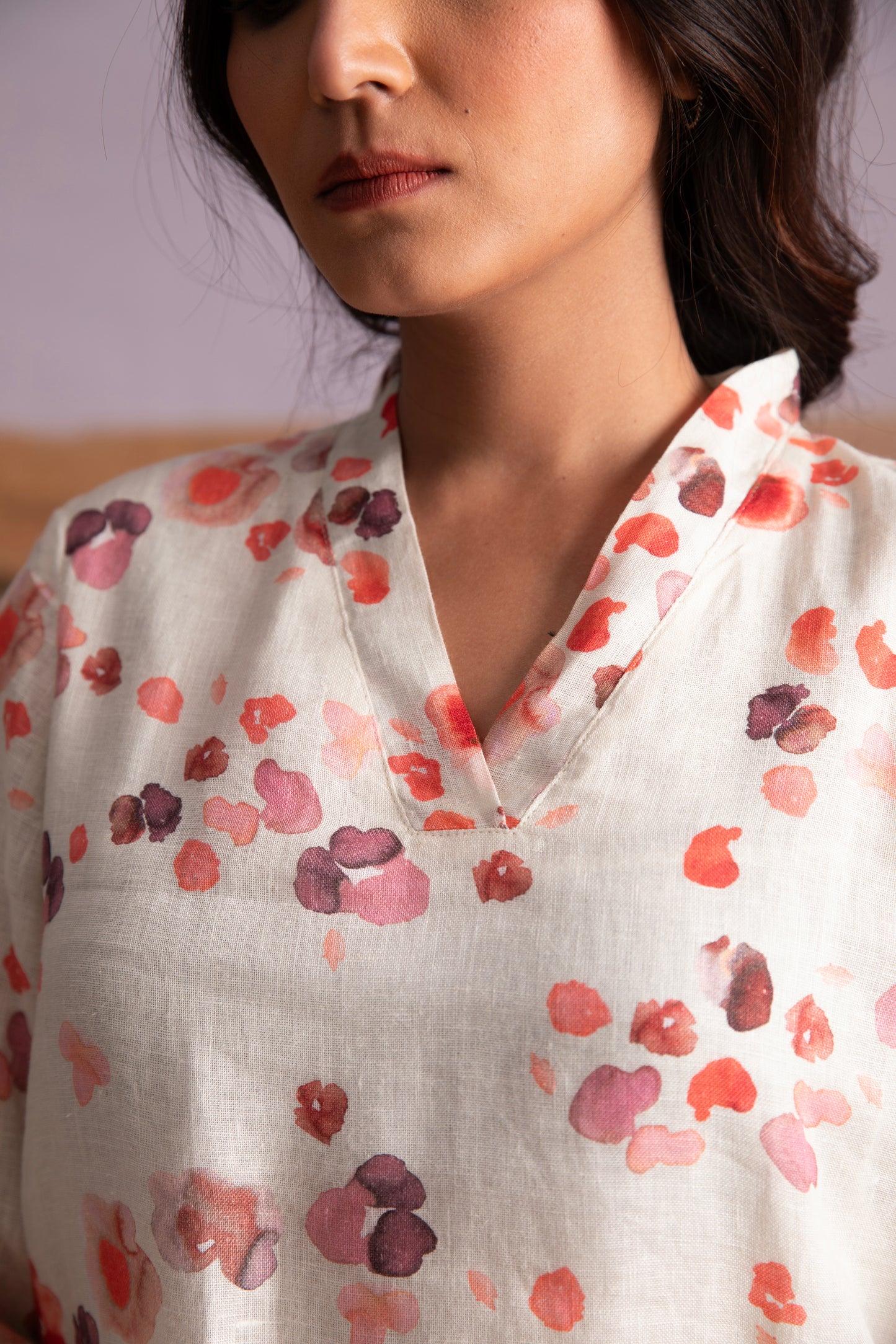 Pure Hemp Floral Co-ord Set-Cream