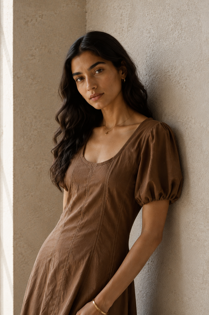 Hemp Dress - Brown