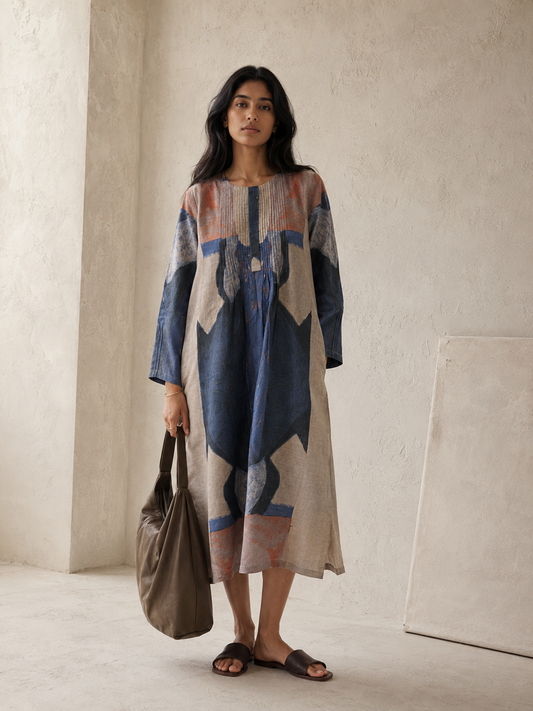 100% Hemp Dress with Pintuck Details