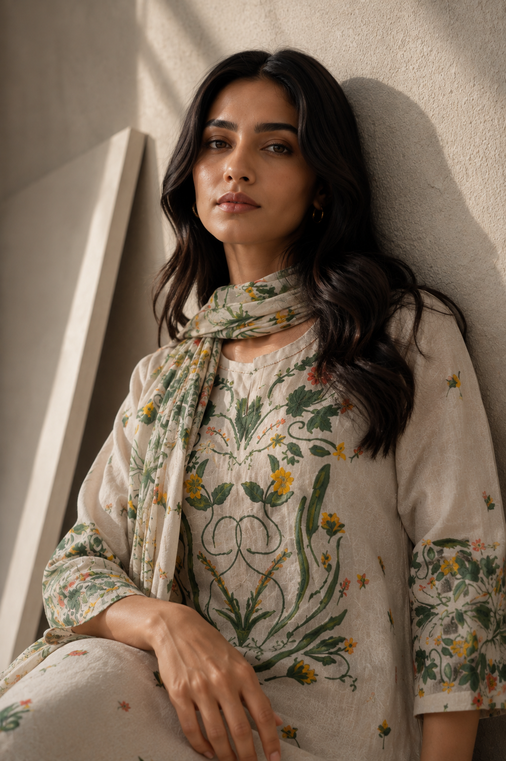 100% Hemp Kurta Set-Green