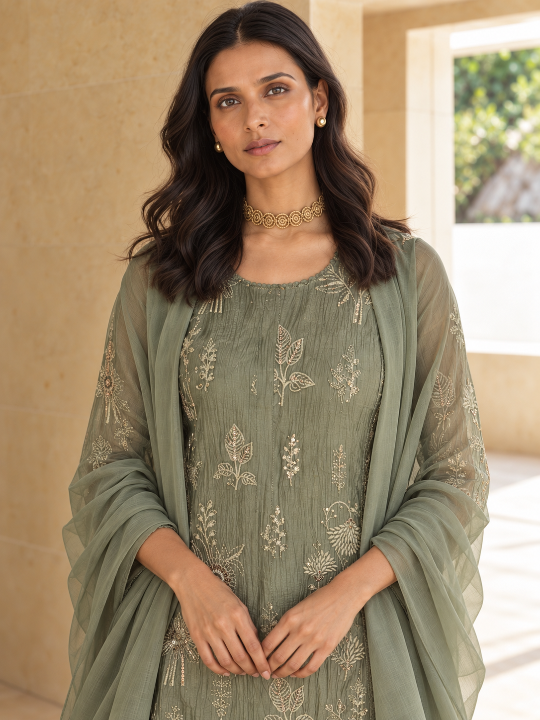 Sage Silk Kurta Set