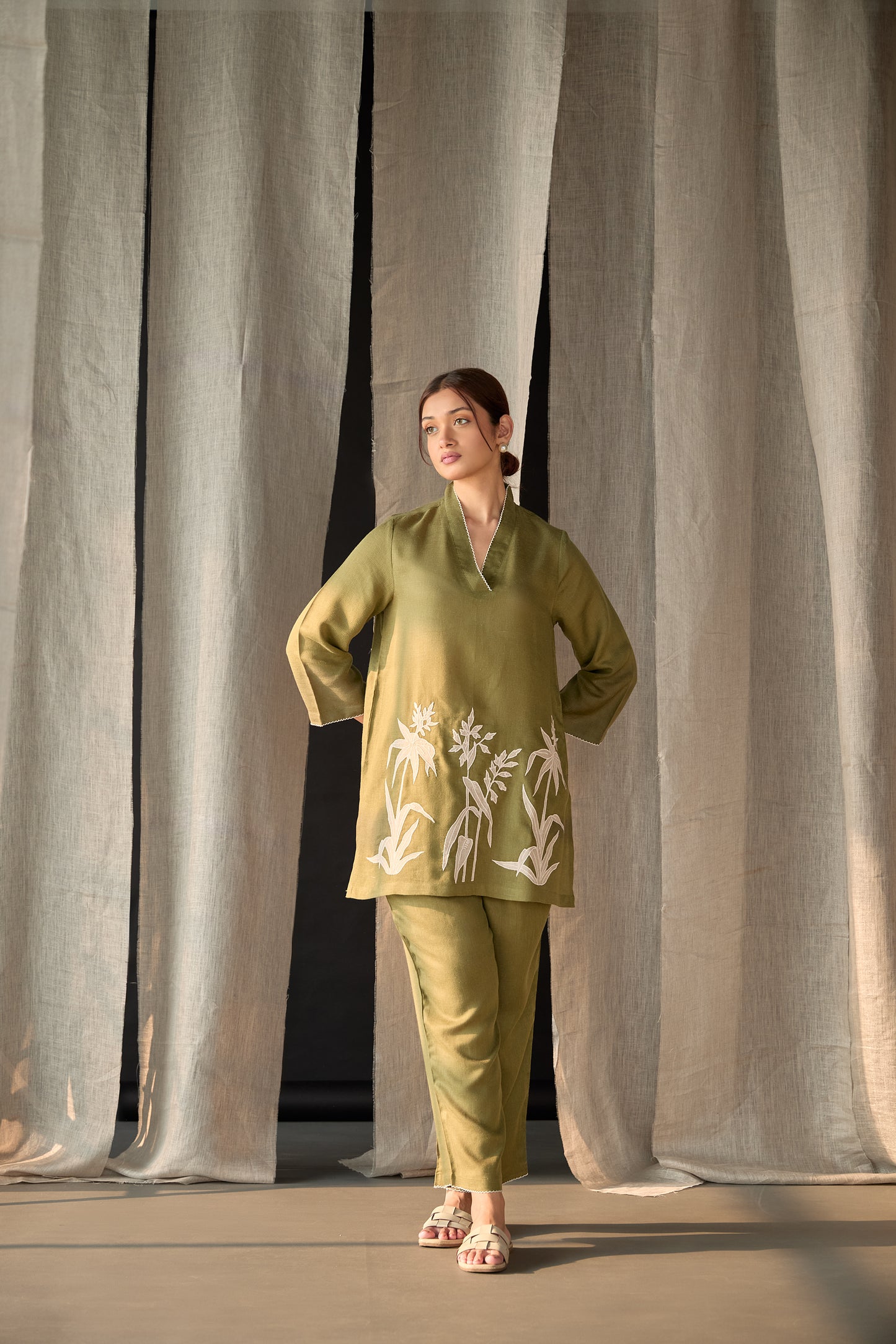 Olive Applique Co-ord Set