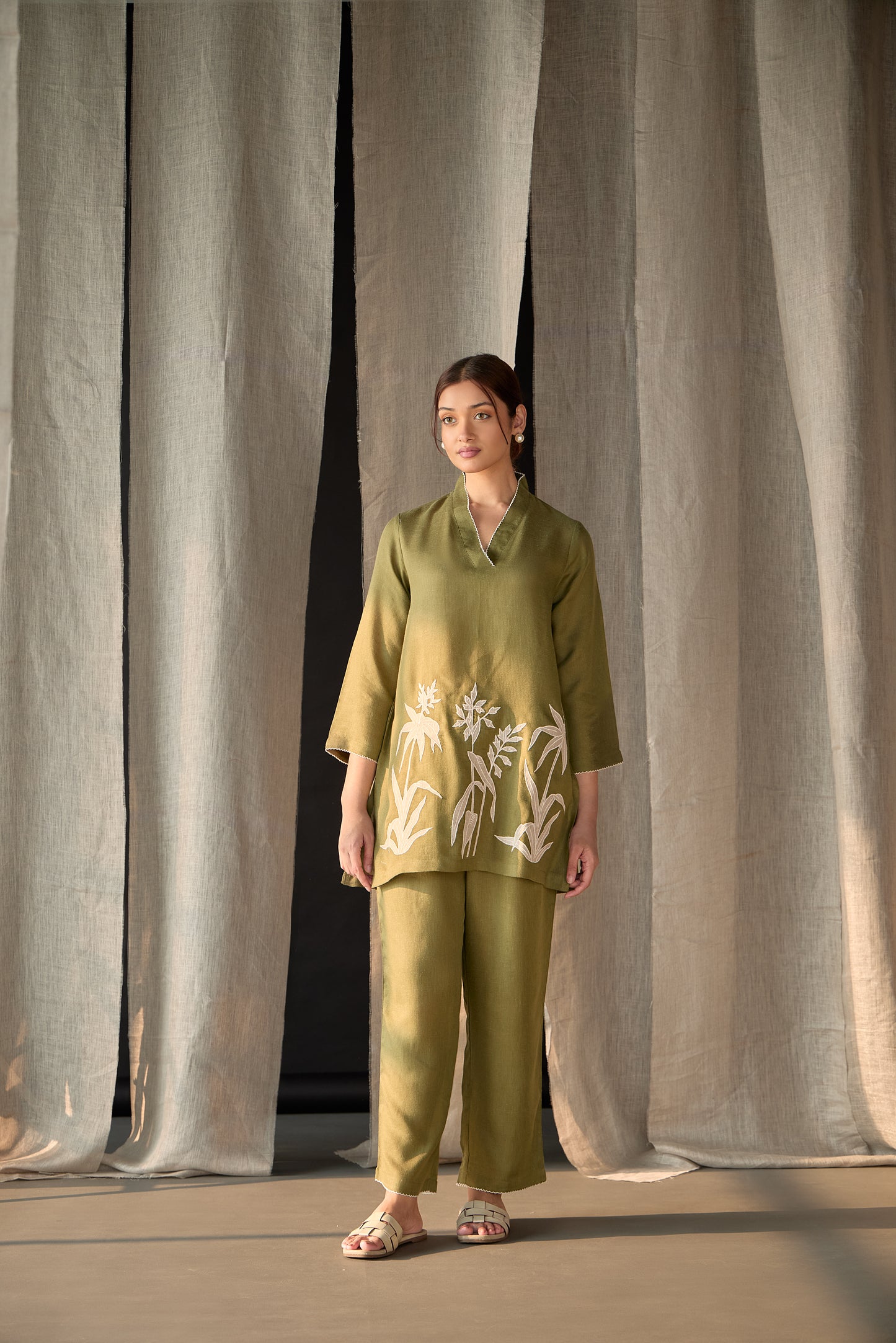 Olive Applique Co-ord Set