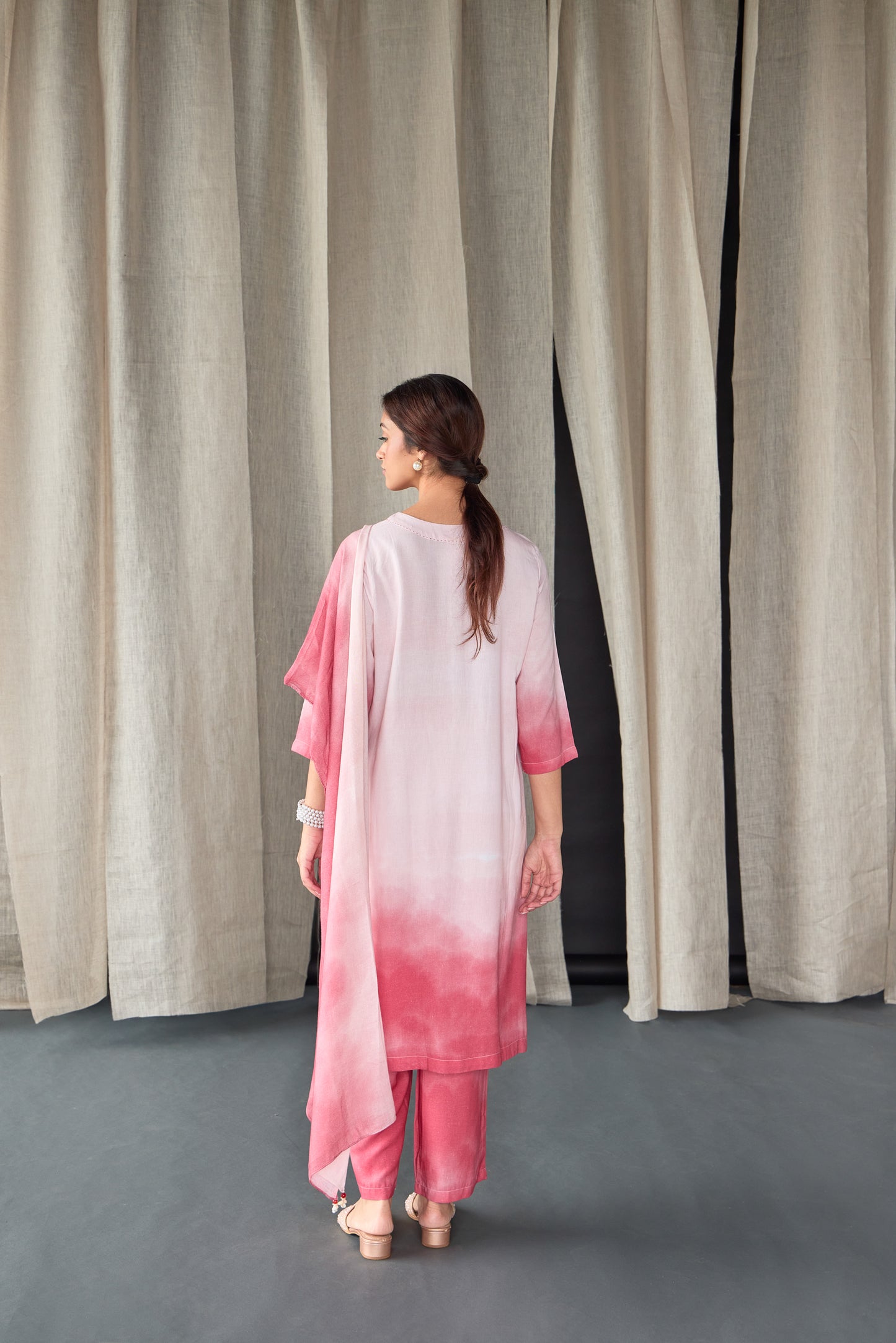 Astro Dust Ombre Linen Kurta Set