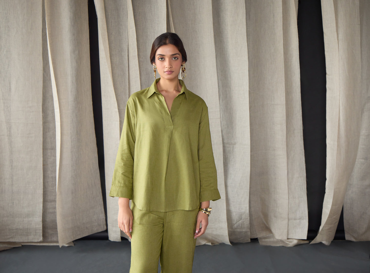 Green Linen Co-ord Set