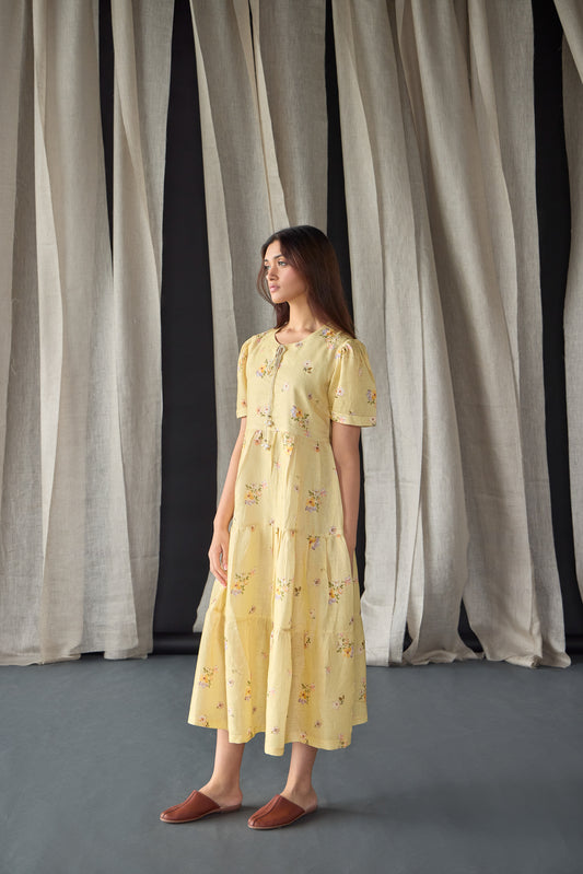 100% Linen Dress-Butter