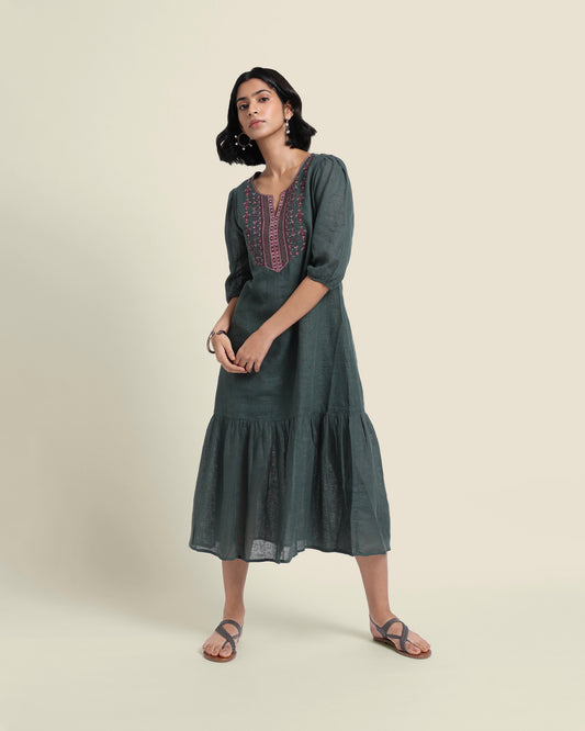 The Whirl Dress. Olive|Linen