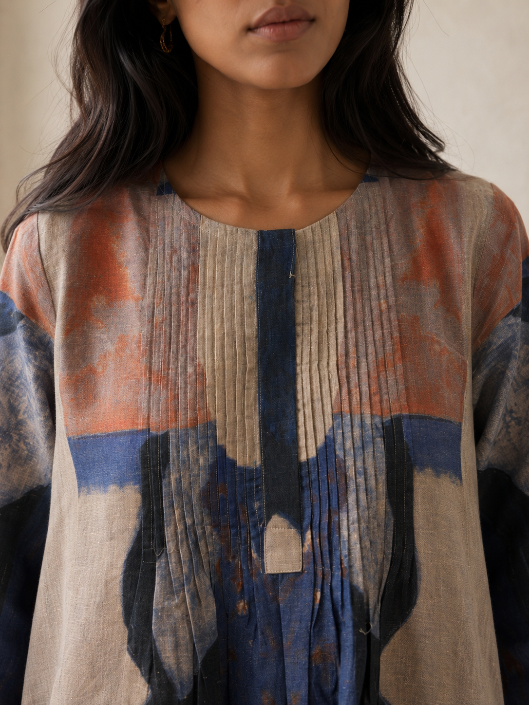 100% Hemp Dress with Pintuck Details