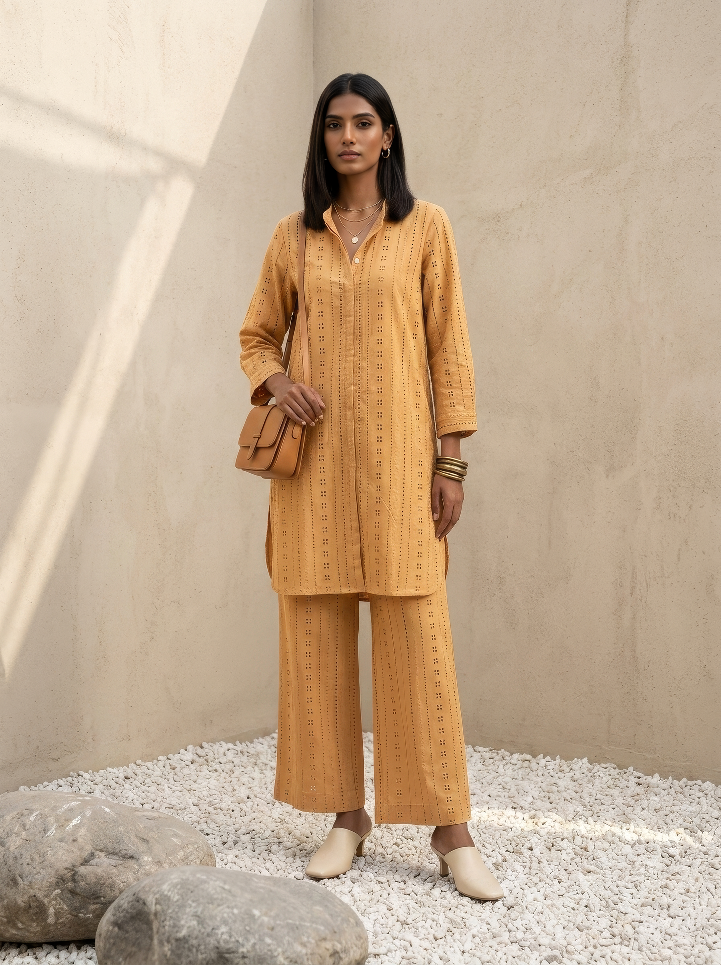 Clay Schiffli Co-ord set. 100% Cotton