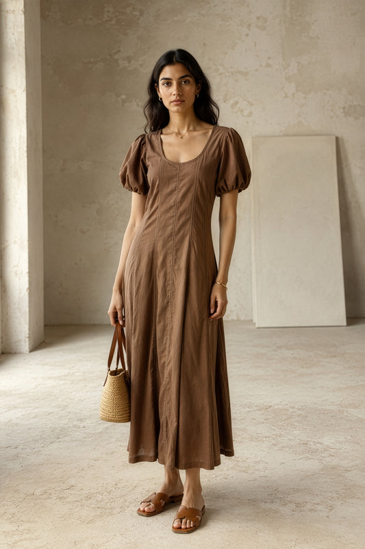 Hemp Dress - Brown