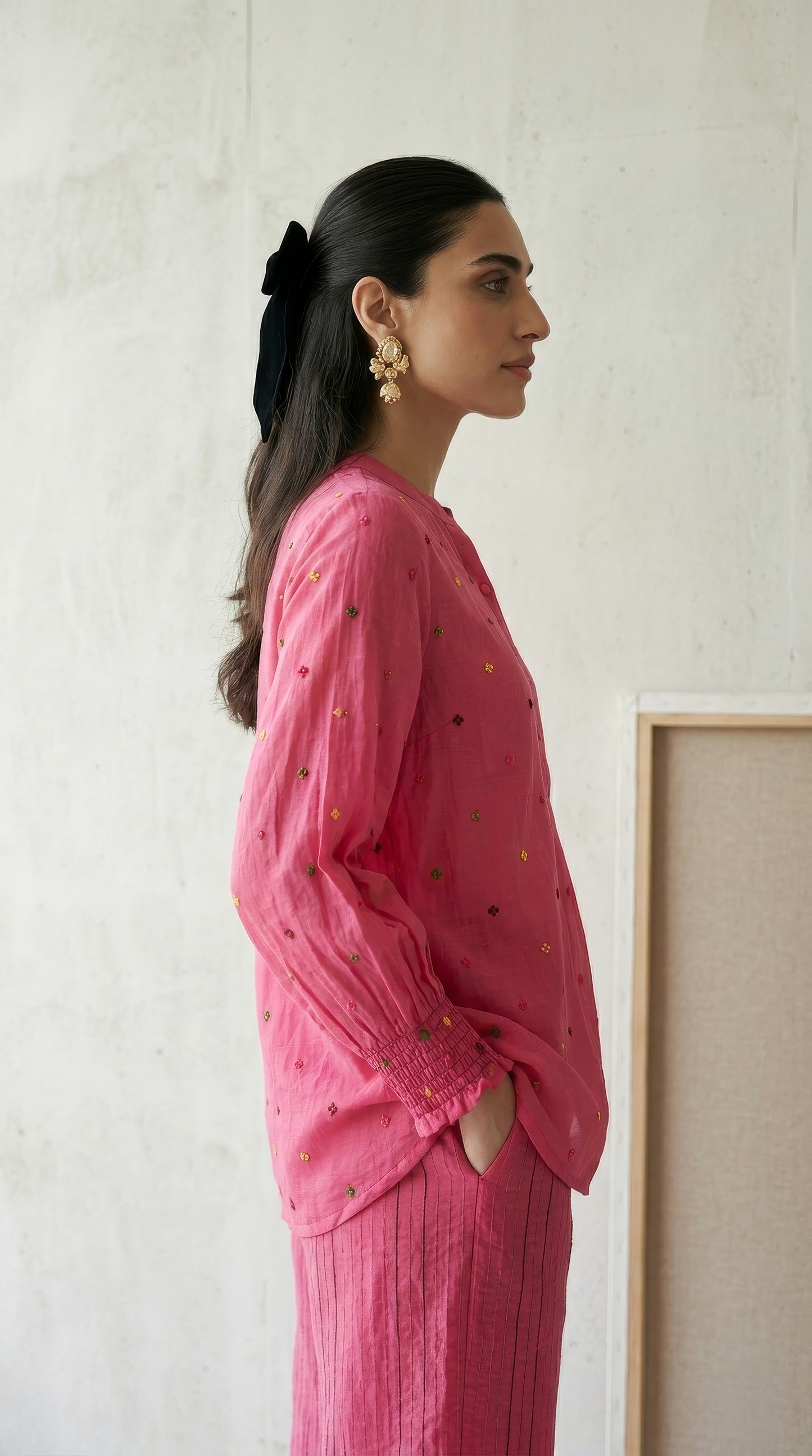 Cupro Rani Pink Co-ord Set