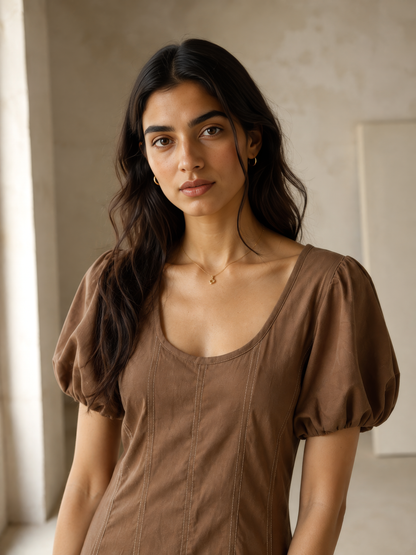 Hemp Dress - Brown