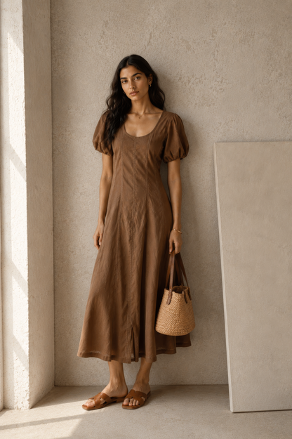 Hemp Dress - Brown